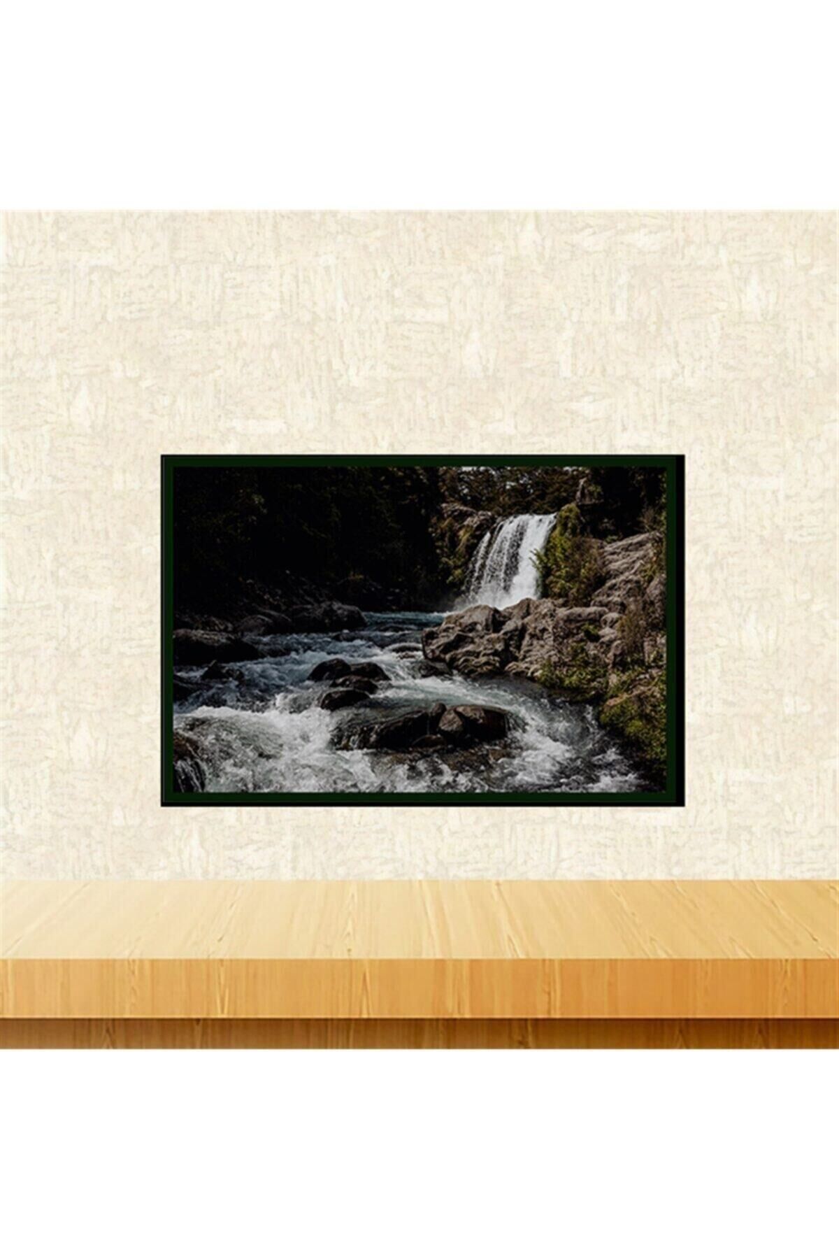 Akarsu Tasarımlı Retro Ahşap Tablo Tkfx5982