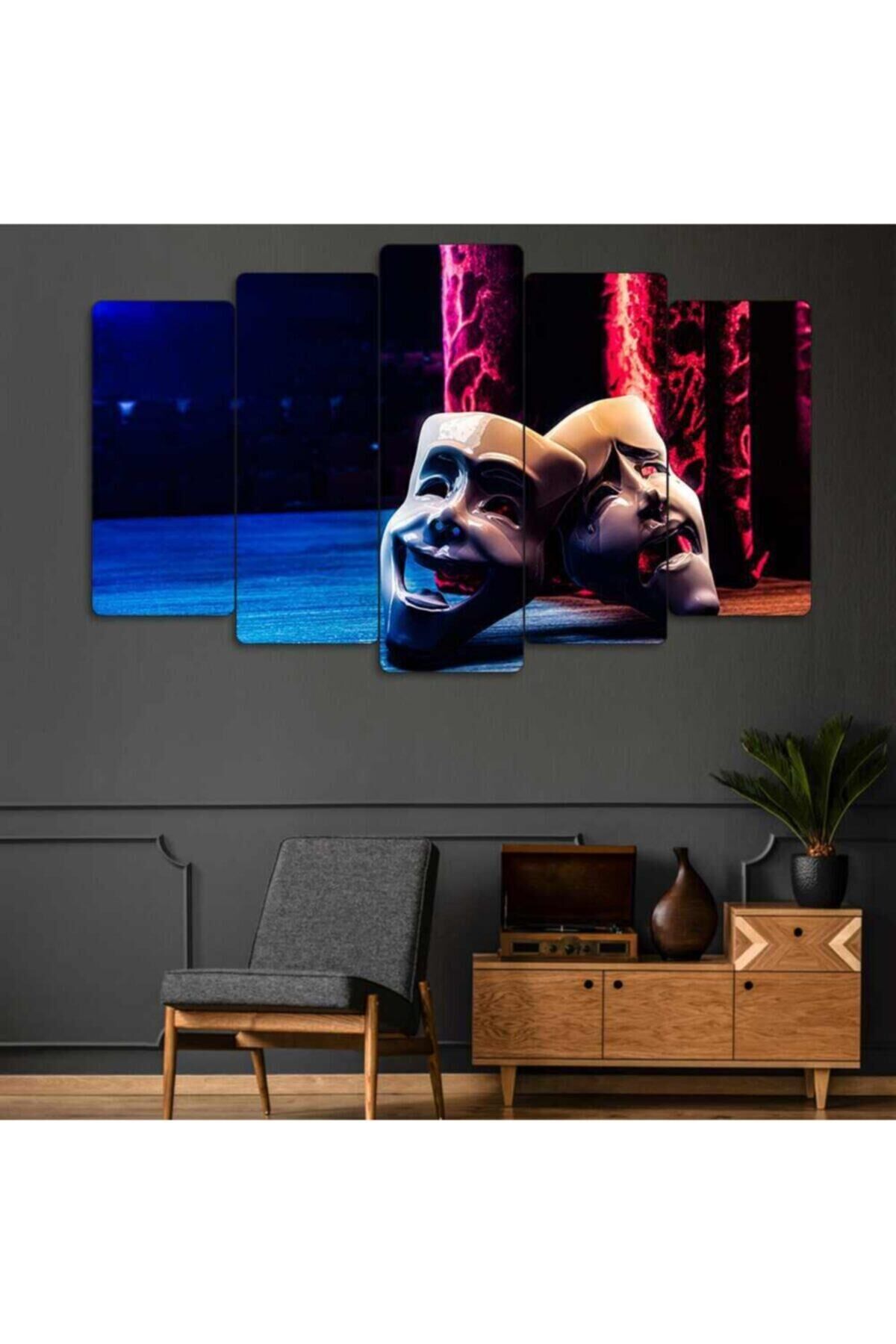 Tiyatro, Mask - 5 Parçalı Tablo