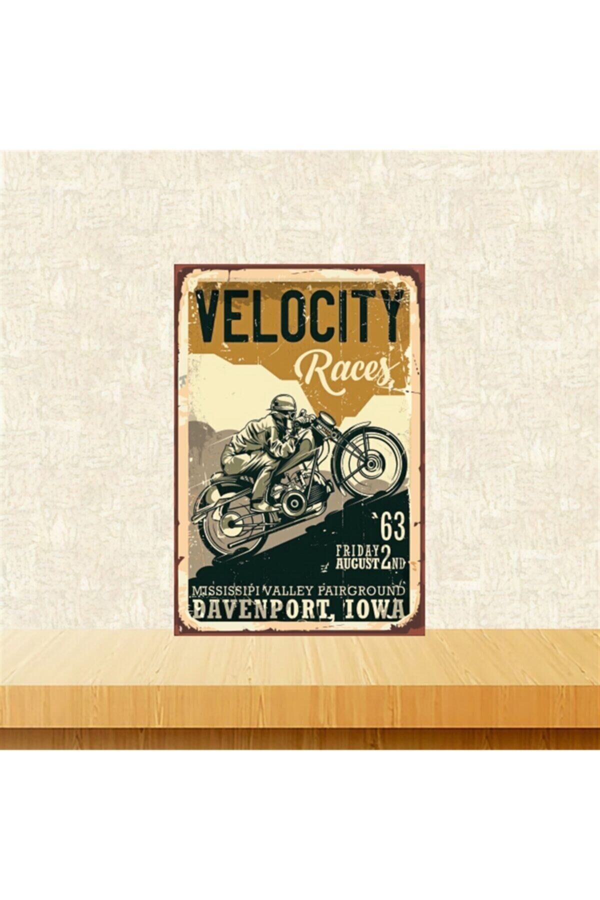 Velocity Races 20-30 Cm Retro Ahşap Tablo Tkfx5255