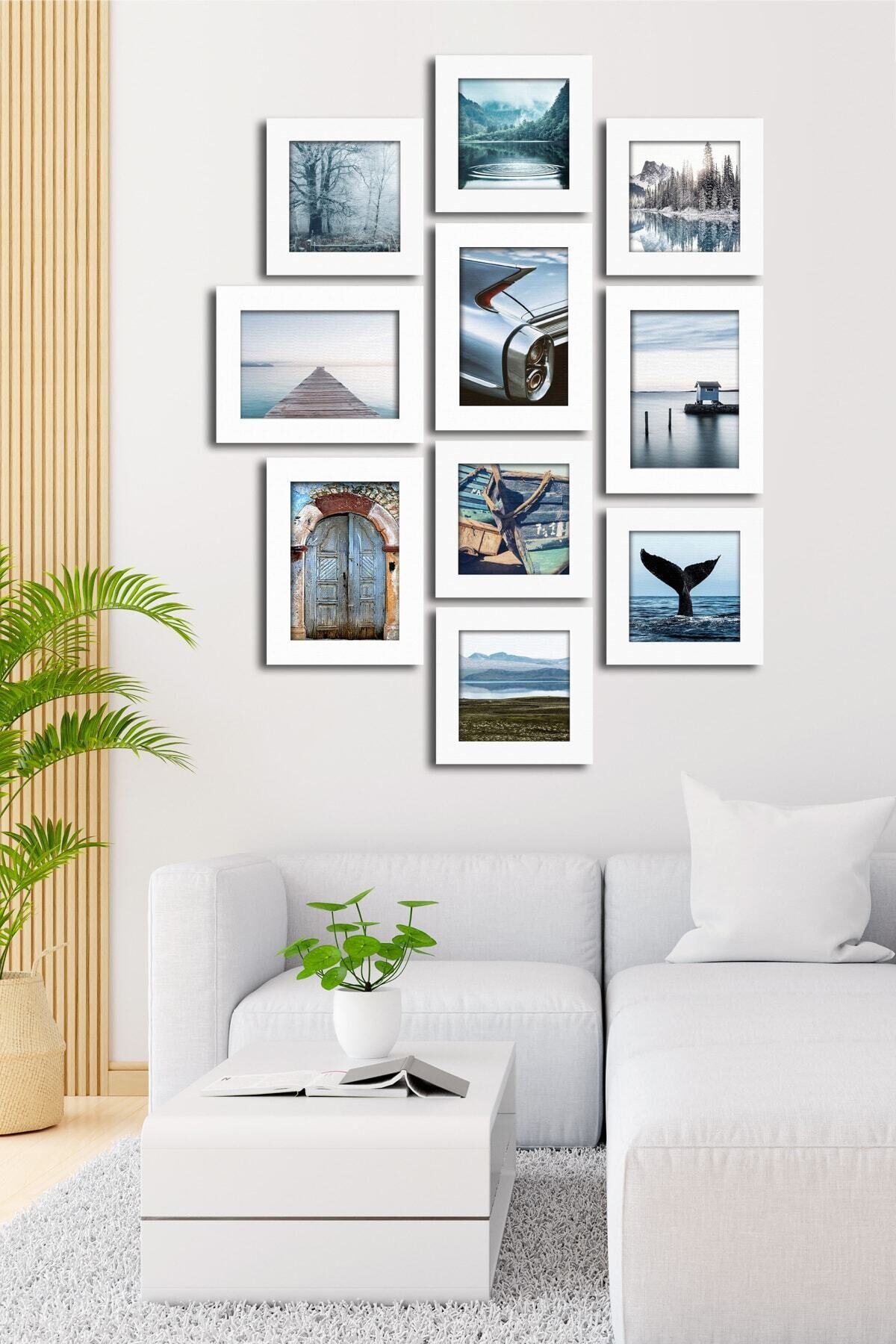 10 Parçalı Çerçeve Görünümlü Mdf Tablo Seti Flm098