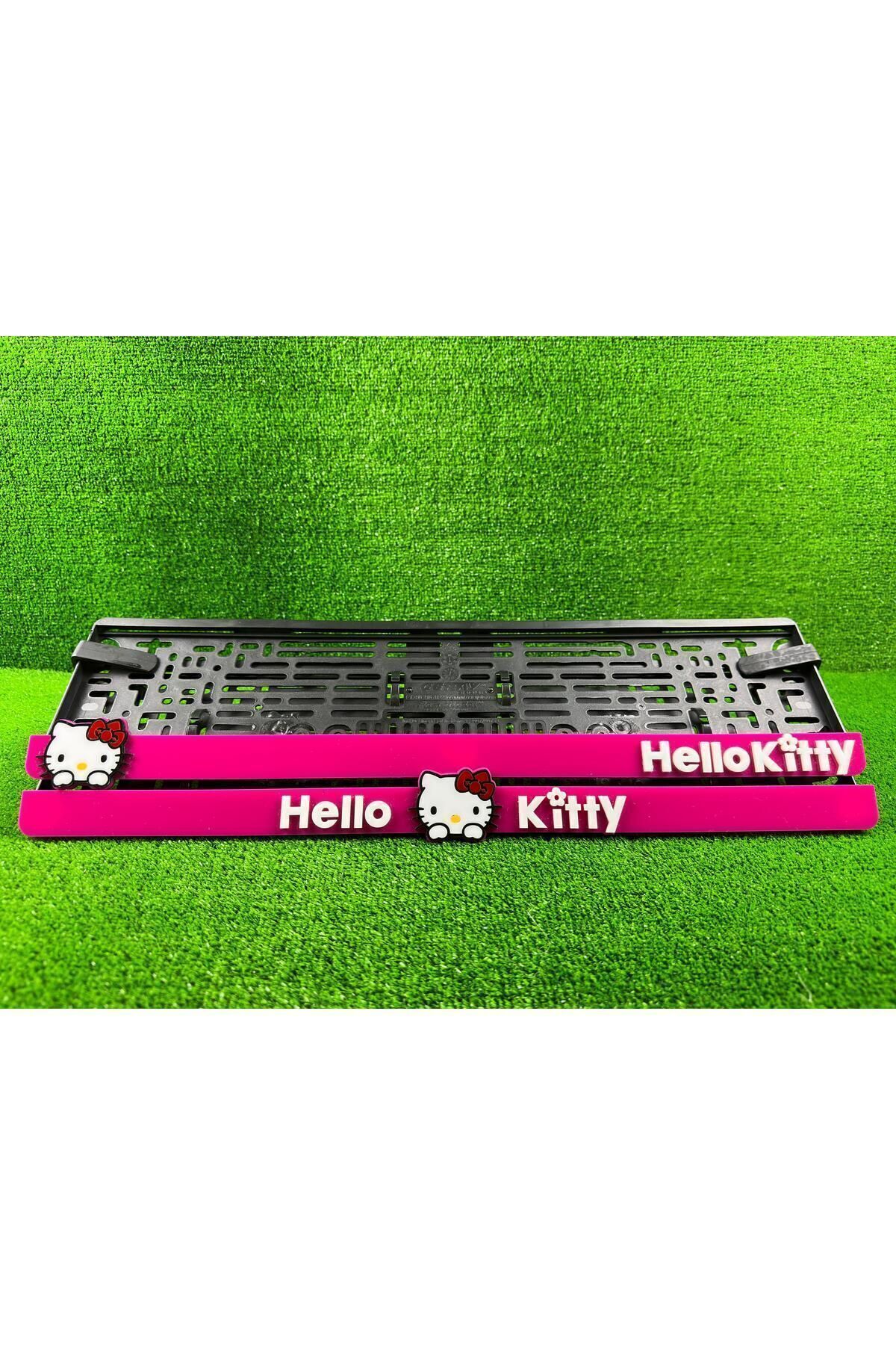 Hello Kitty Pembe 3d Kabrtmalı Pleksi Araba Plakalığı 1 Takım