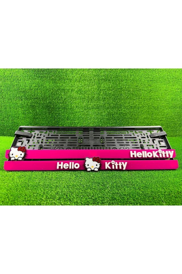 Hello Kitty Pembe 3d Kabrtmalı Pleksi Araba Plakalığı 1 Takım