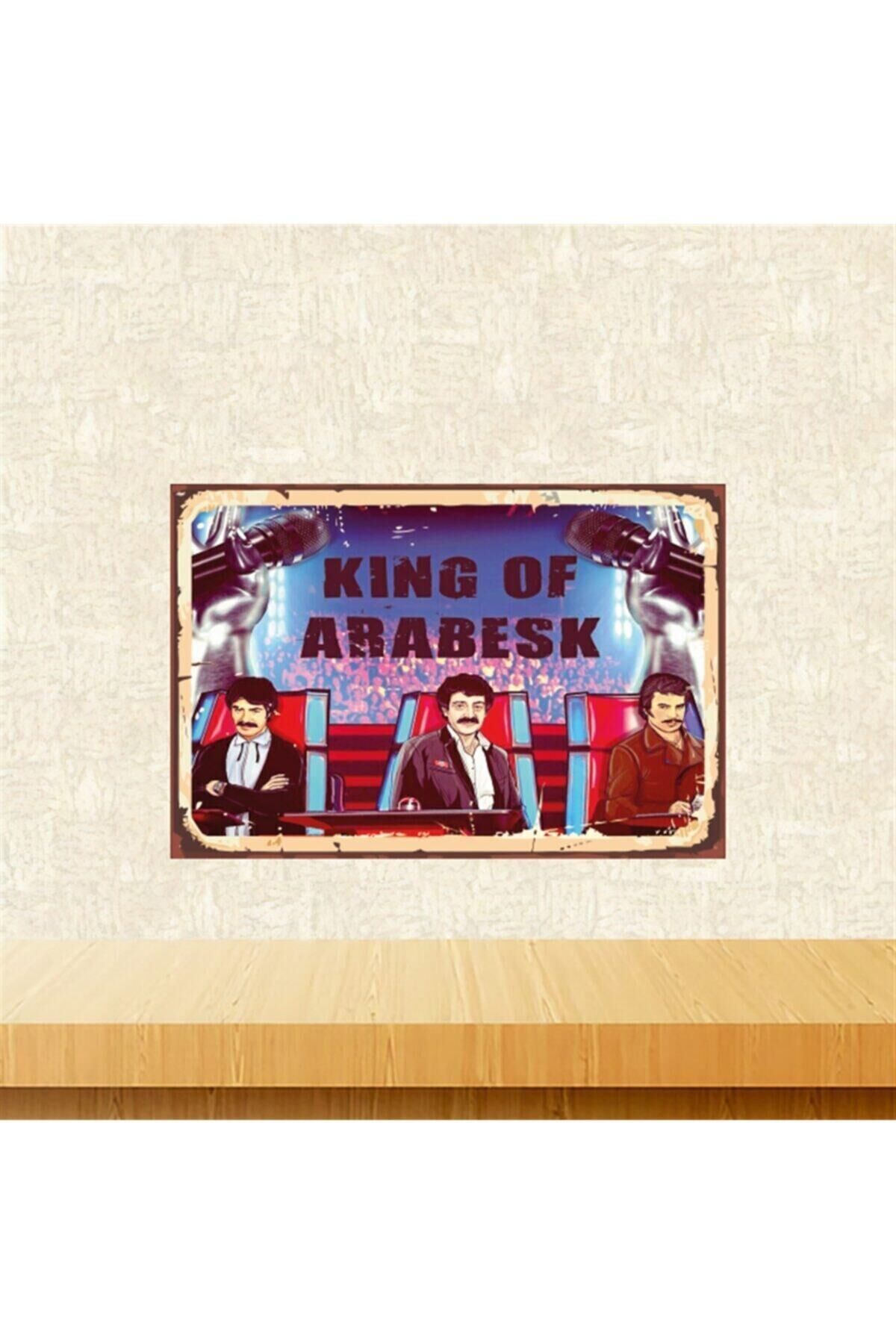 King Of Arabesk 20-30 Cm Retro Ahşap Tablo Tkfx5447