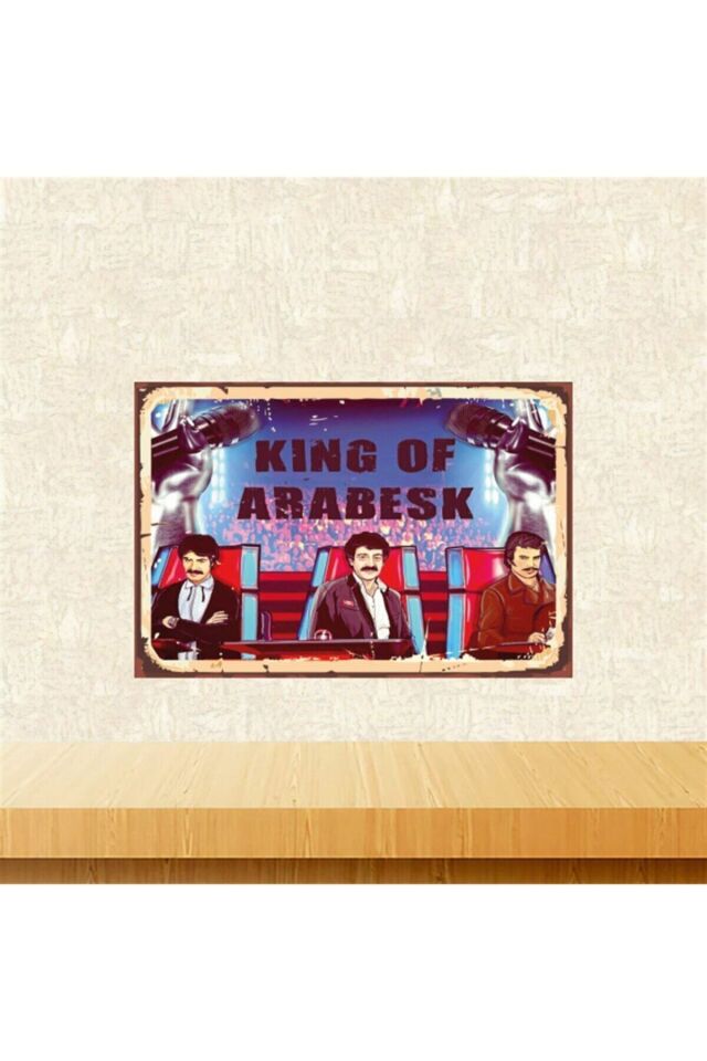 King Of Arabesk 20-30 Cm Retro Ahşap Tablo Tkfx5447