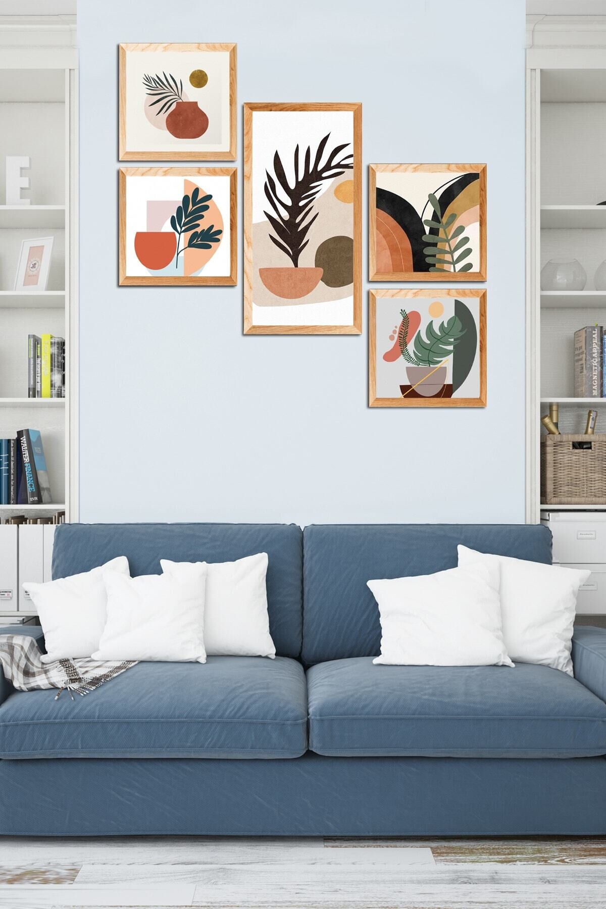 5 Parçalı Çerçeve Görünümlü Mdf Tablo Seti Atf304