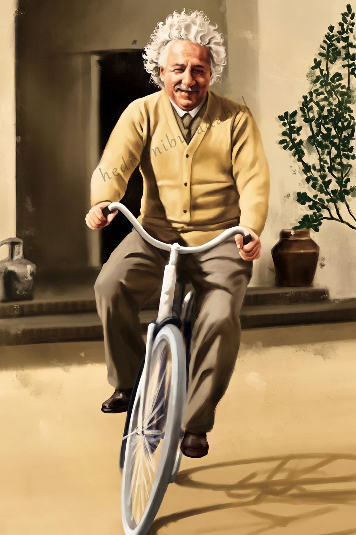 Einstein Temalı Ahşap Tablo / Poster