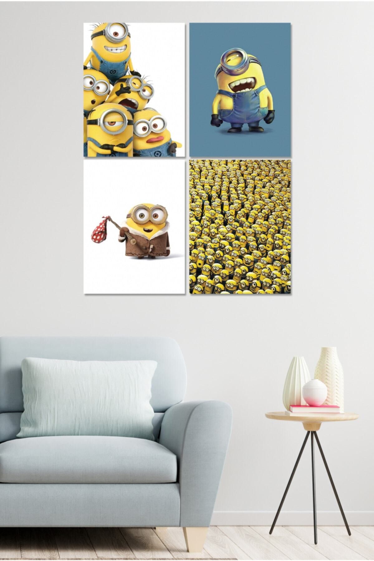 4 Parçalı Çerçeve Görünümlü Mdf Tablo Seti Dnu061