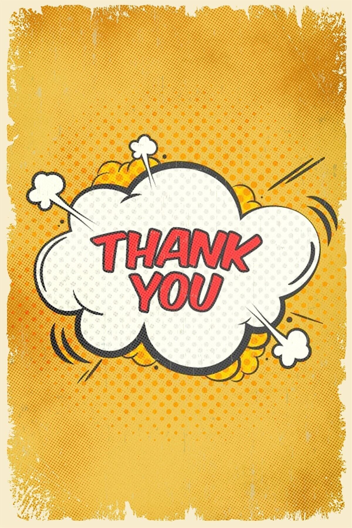 Thank You Retro Ahşap Poster