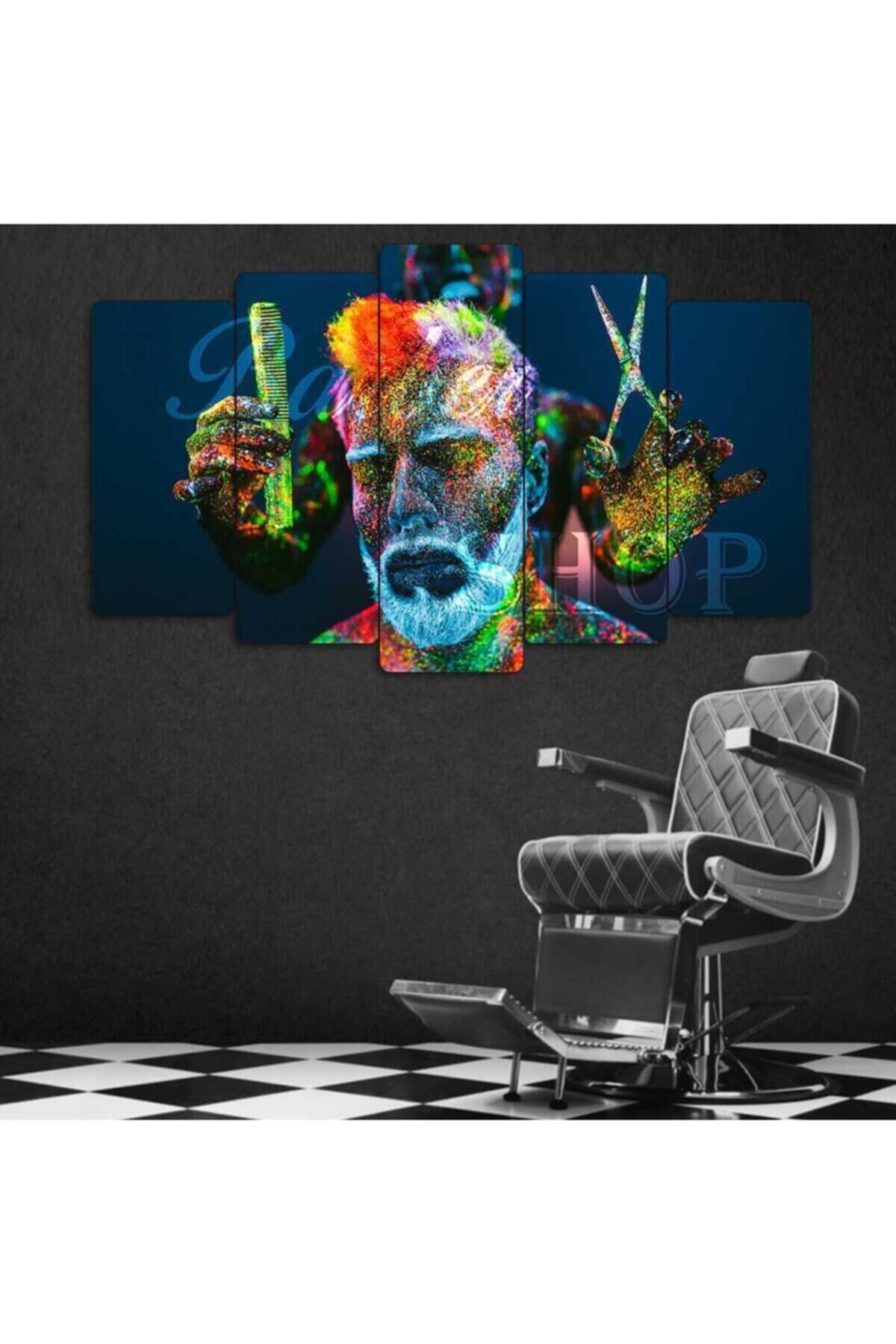 Berber, Barber Shop - 5 Parçalı Tablo