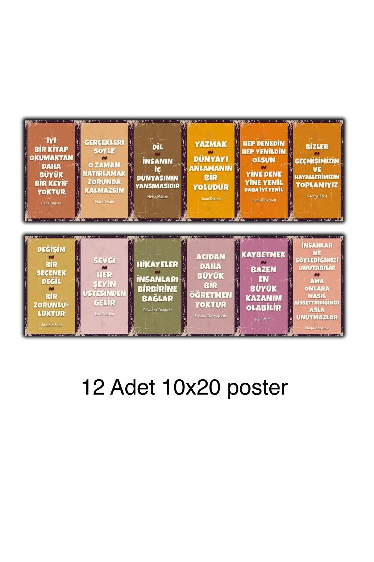 Edebiyat Sokağı Şairler Ve Yazarlar Retro Mdf Ahşap Poster Seti 12 Ad