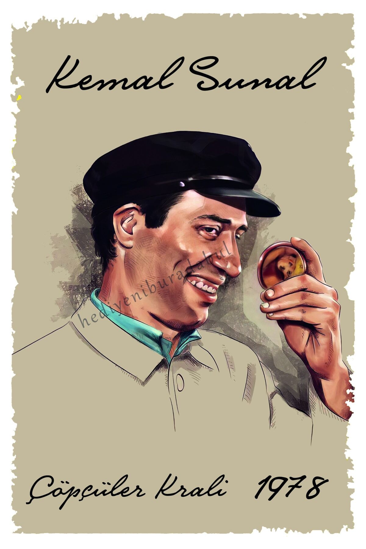 Kemal Sunal Yeşilçam Temalı Ahşap Tablo / Poster