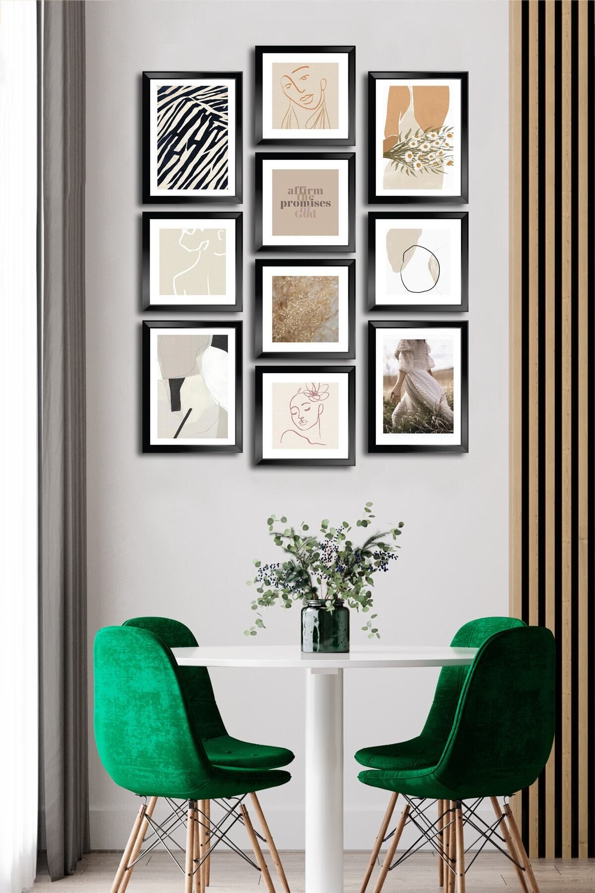 10 Parçalı Çerçeve Görünümlü Mdf Tablo Seti Flm196