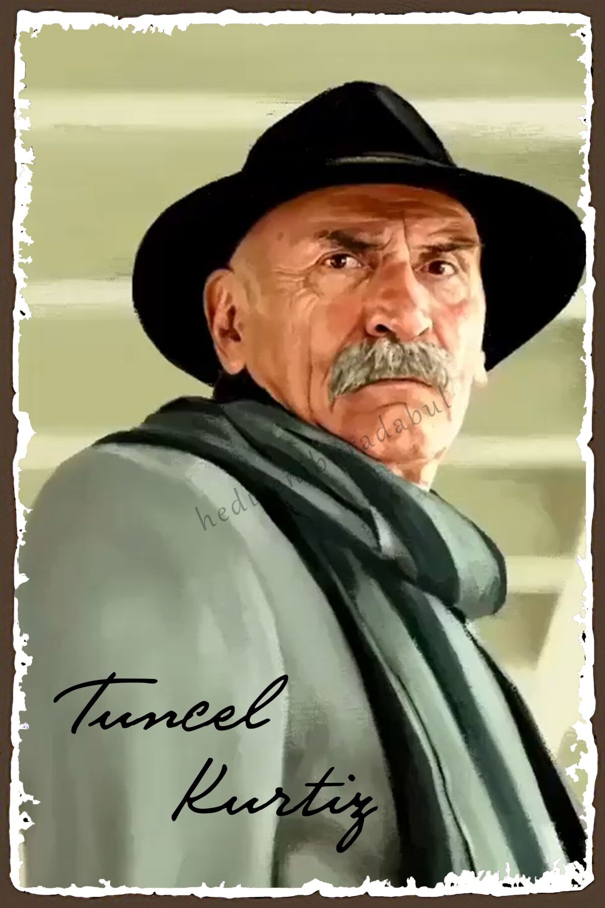 Tuncel Kurtiz Temalı Ahşap Tablo / Poster