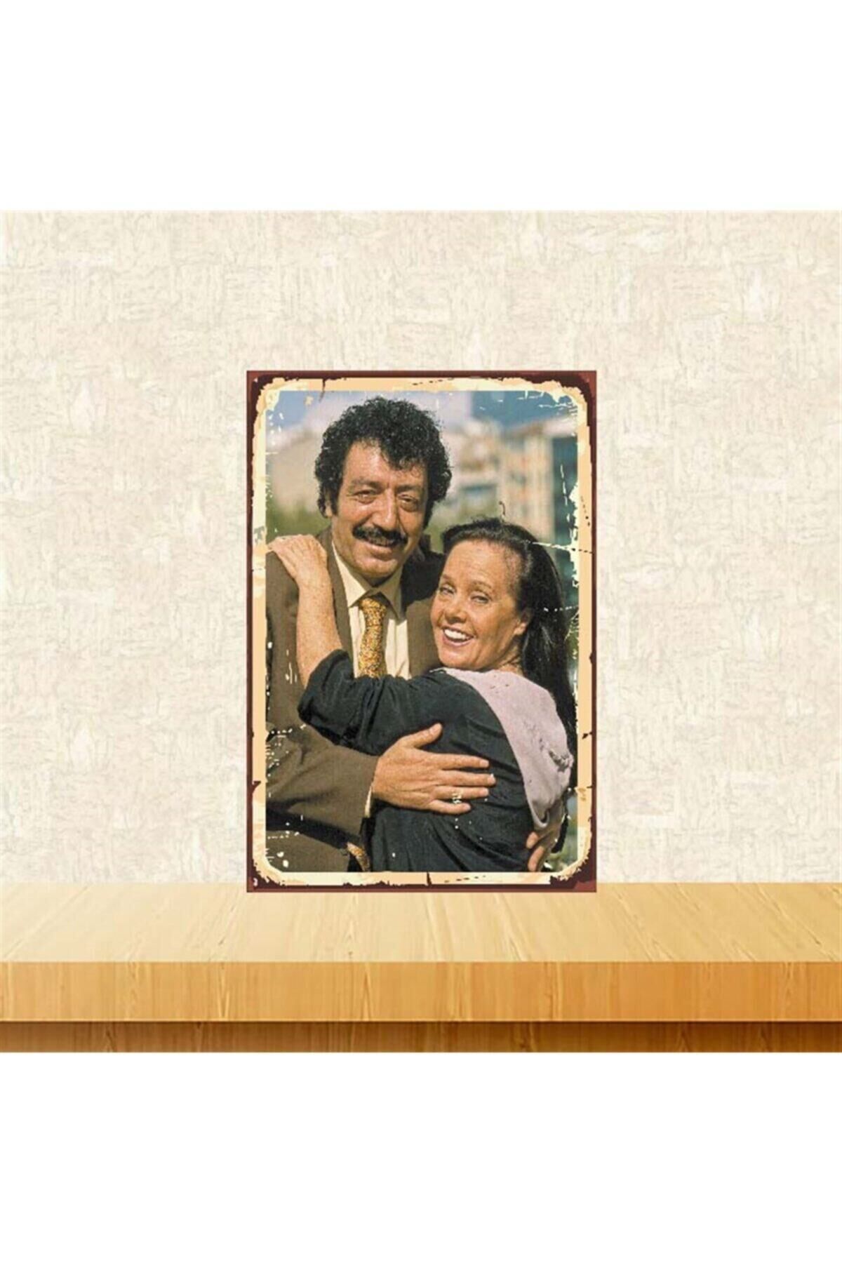 Müslüm Gürses Ve Muhterem Nur 20 30 cm Retro Ahşap Poster Tkfx3894