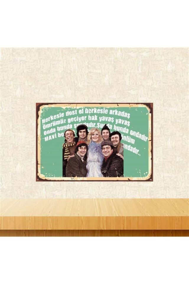 Yeşilçam Mavi Boncuk 20-30 Cm Retro Ahşap Poster