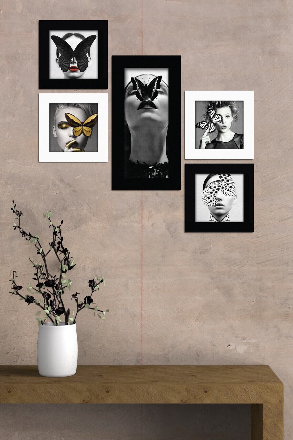 Collage Style 5 Parçalı Mdf Tablo Atf274