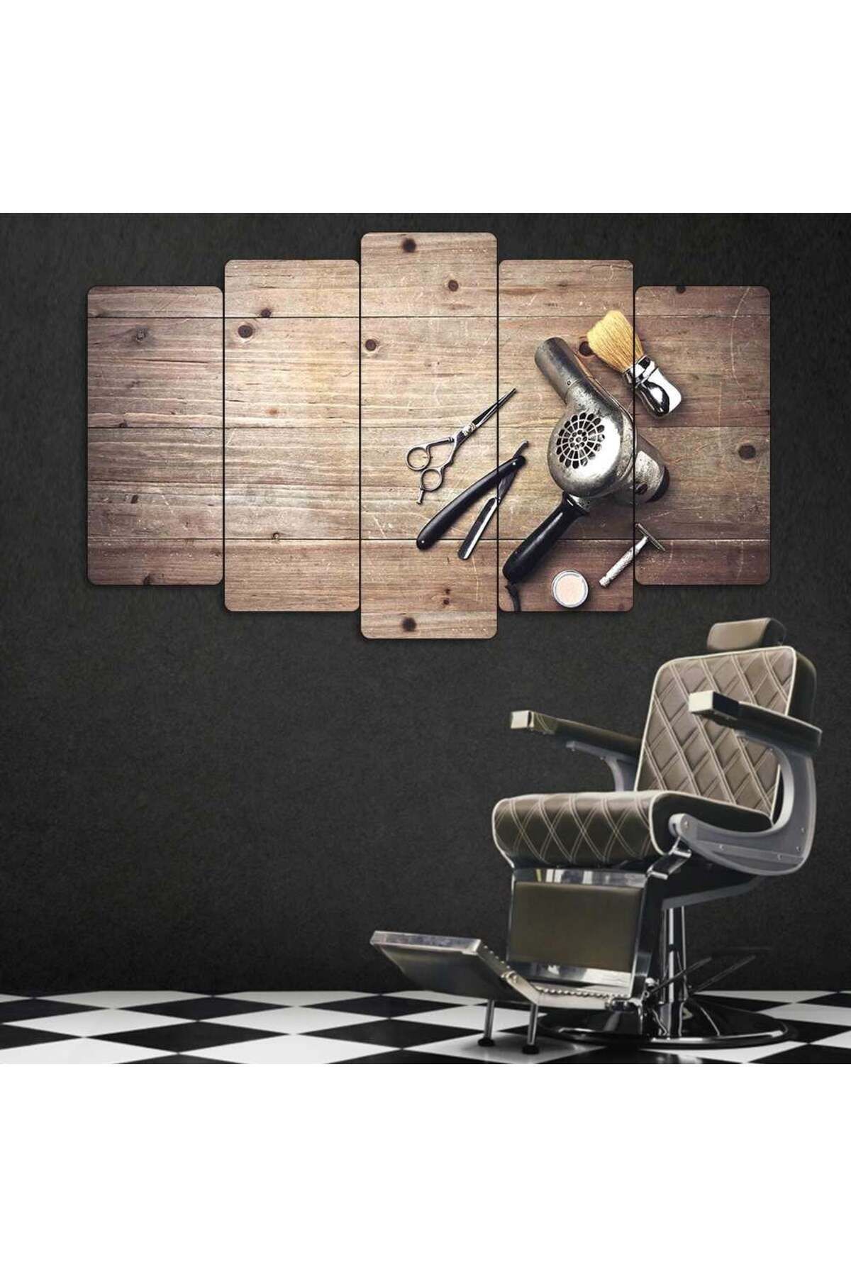 Ustanın Ekipmanları - 5 Parçalı Berber Tablo