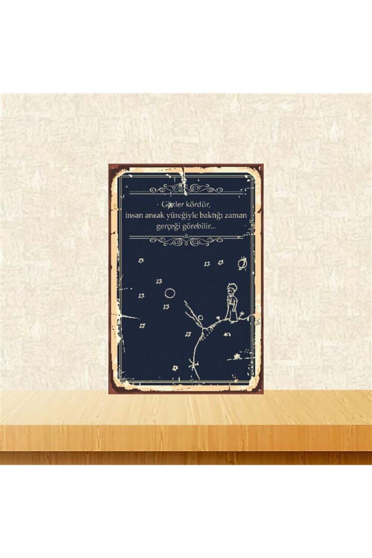 Yüreğiyle Baktığı Zaman Retro Ahşap Poster 20x30 cm