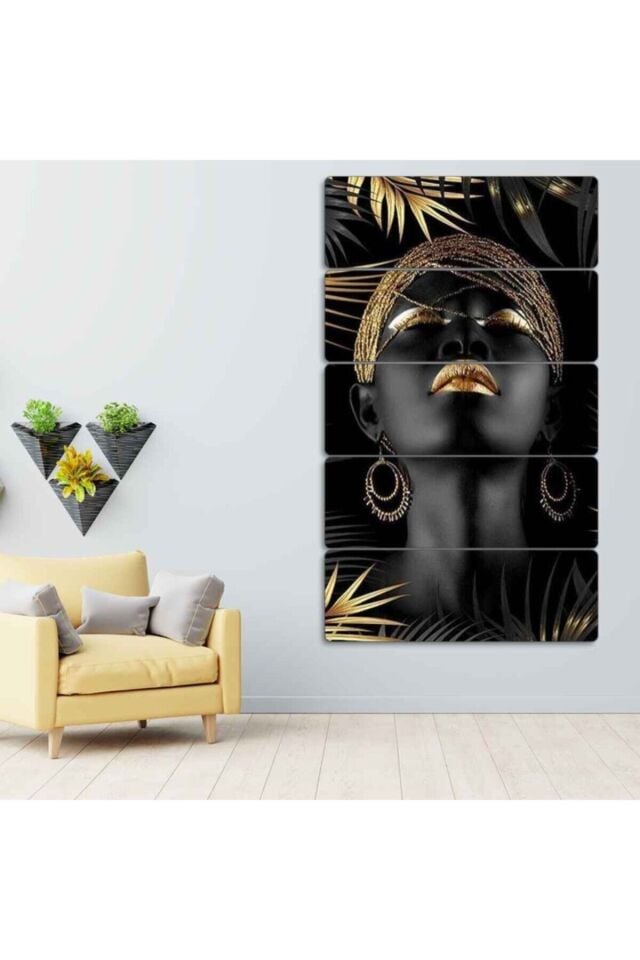 Siyahi Kadın - 5 Parçalı Tablo