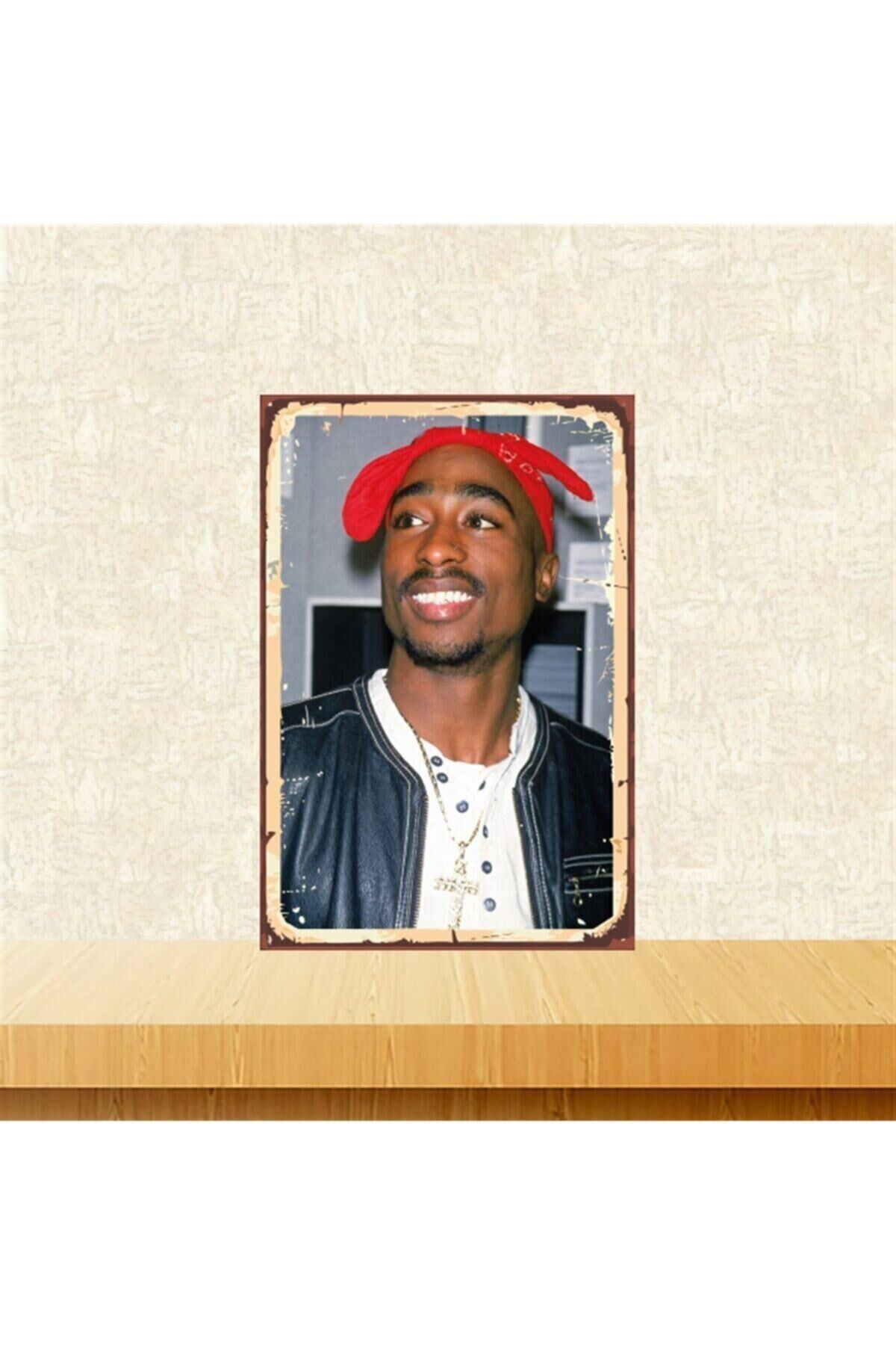 Tupac Shakur Tasarımlı 20-30 Cm Retro Ahşap Tablo Tkfx4604