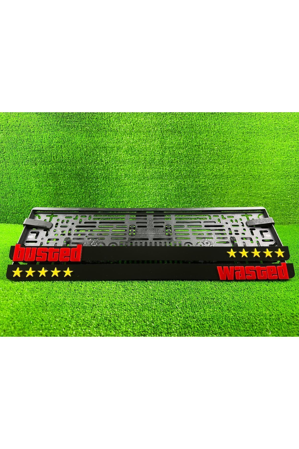 Wasted - Busted 3d Kabrtmalı Pleksi Araba Plakalığı 1 Takım