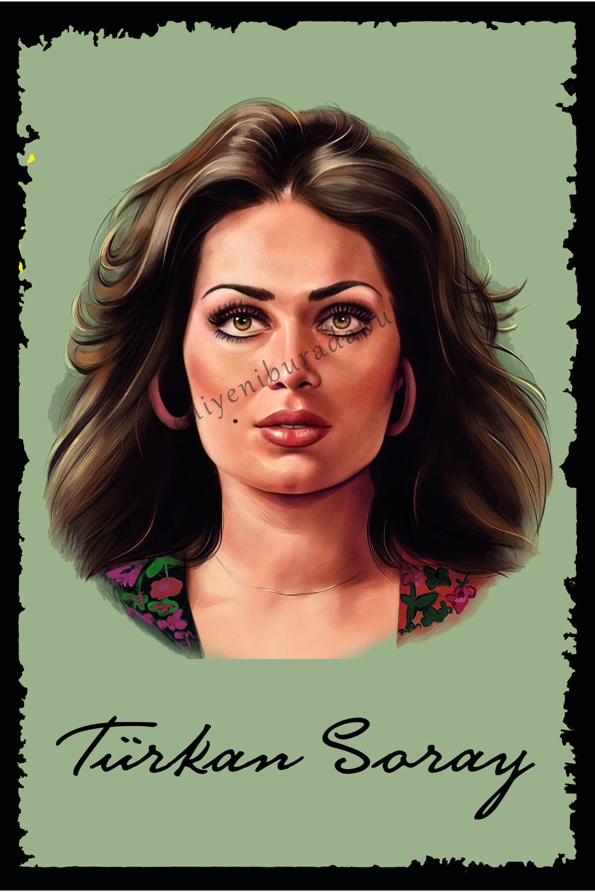 Türkan Şoray Yeşilçam Temalı Ahşap Tablo / Poster