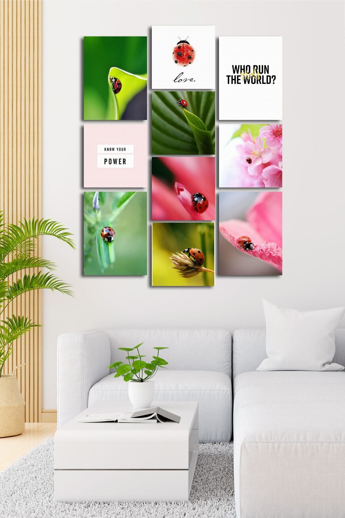 10 Parçalı Çerçeve Görünümlü Mdf Tablo Seti Flm002