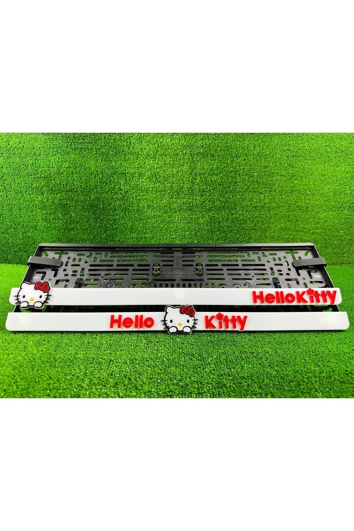 Hello Kitty Beyaz 3d Kabrtmalı Pleksi Araba Plakalığı 1 Takım