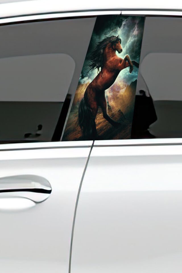 Araç Kapı Direk Kaplama Folyosu Desenli (Sağ Sol Takım) (2 Adet) - 22x50 Cm