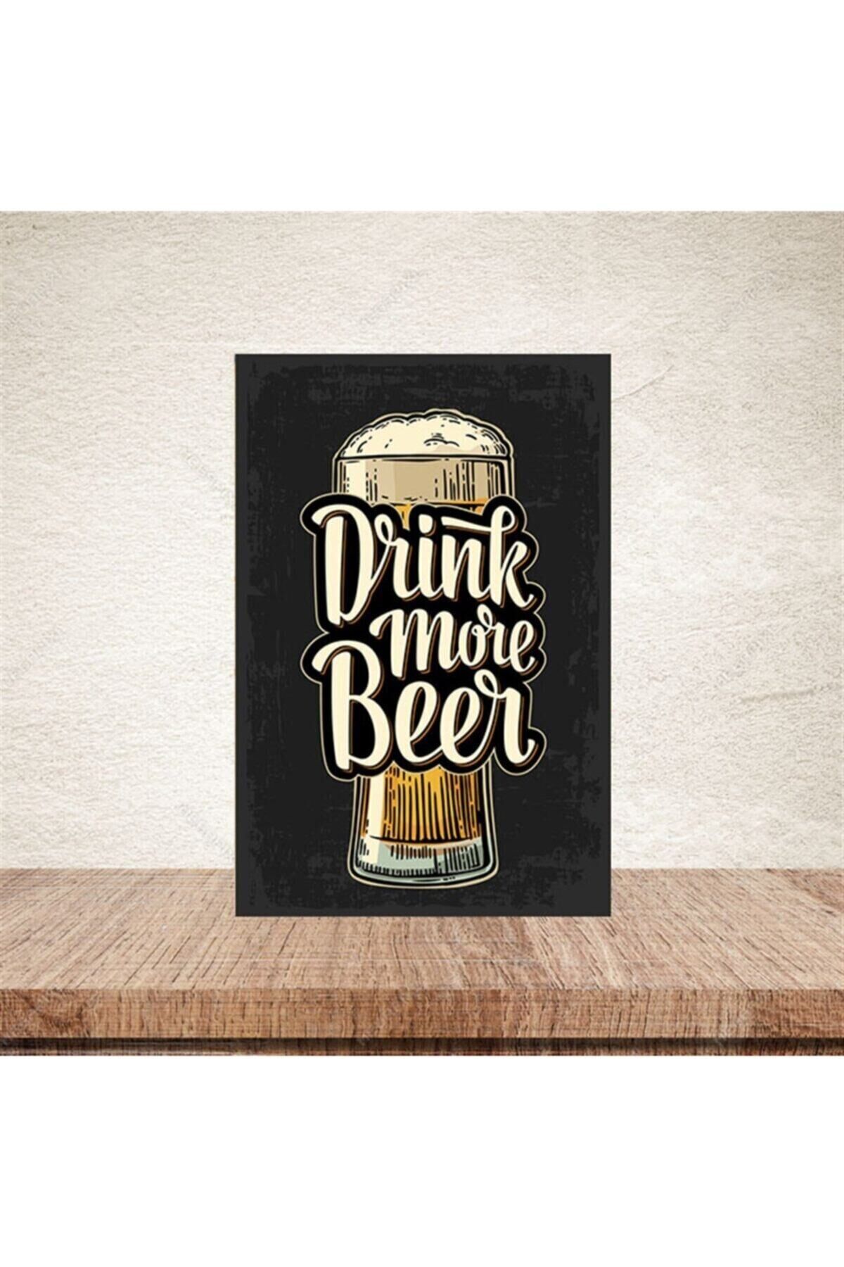 Drink More Beer 20-30 Cm Retro Ahşap Poster