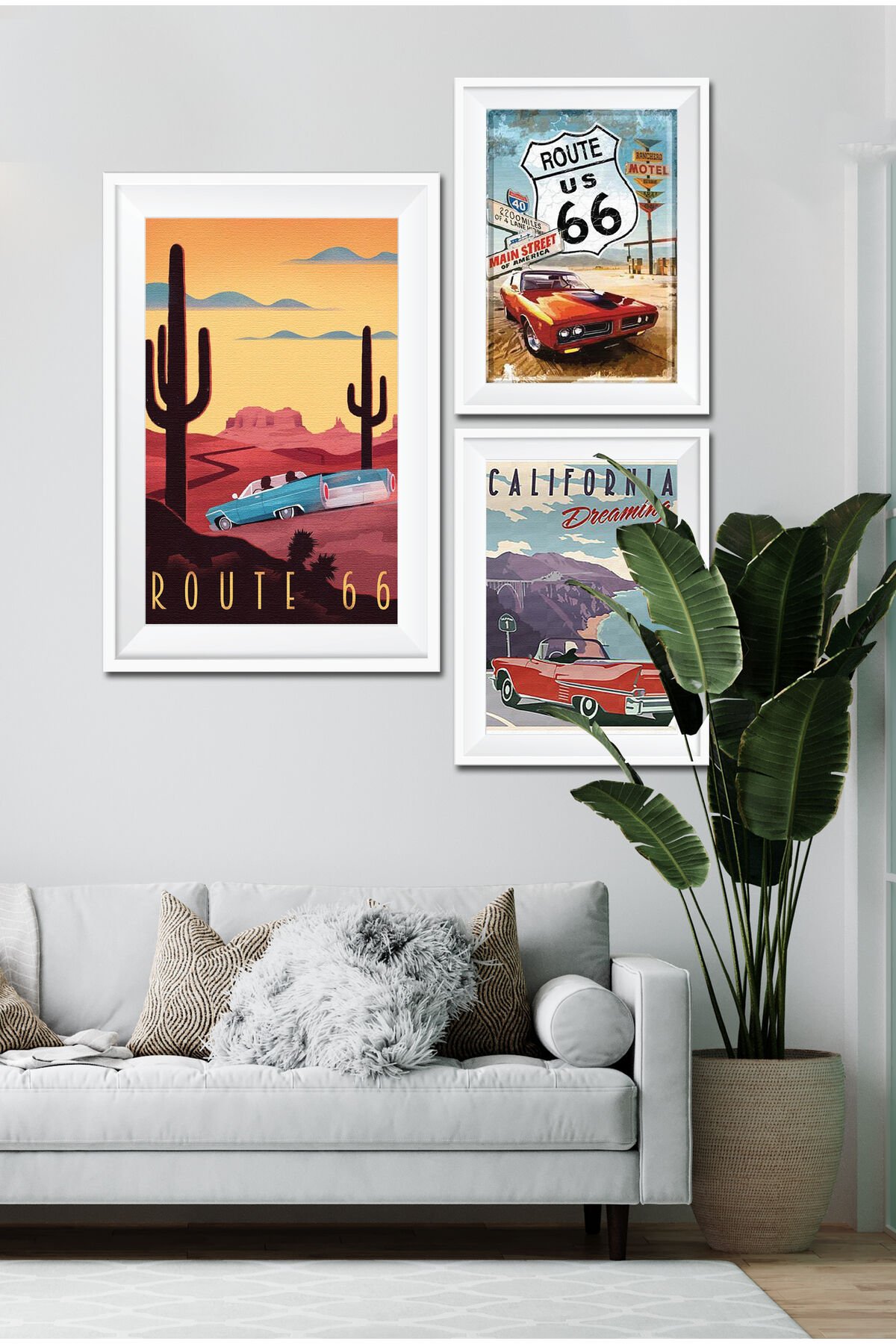 Parçalı Çerçeve Görünümlü Mdf Tablo Seti DNS