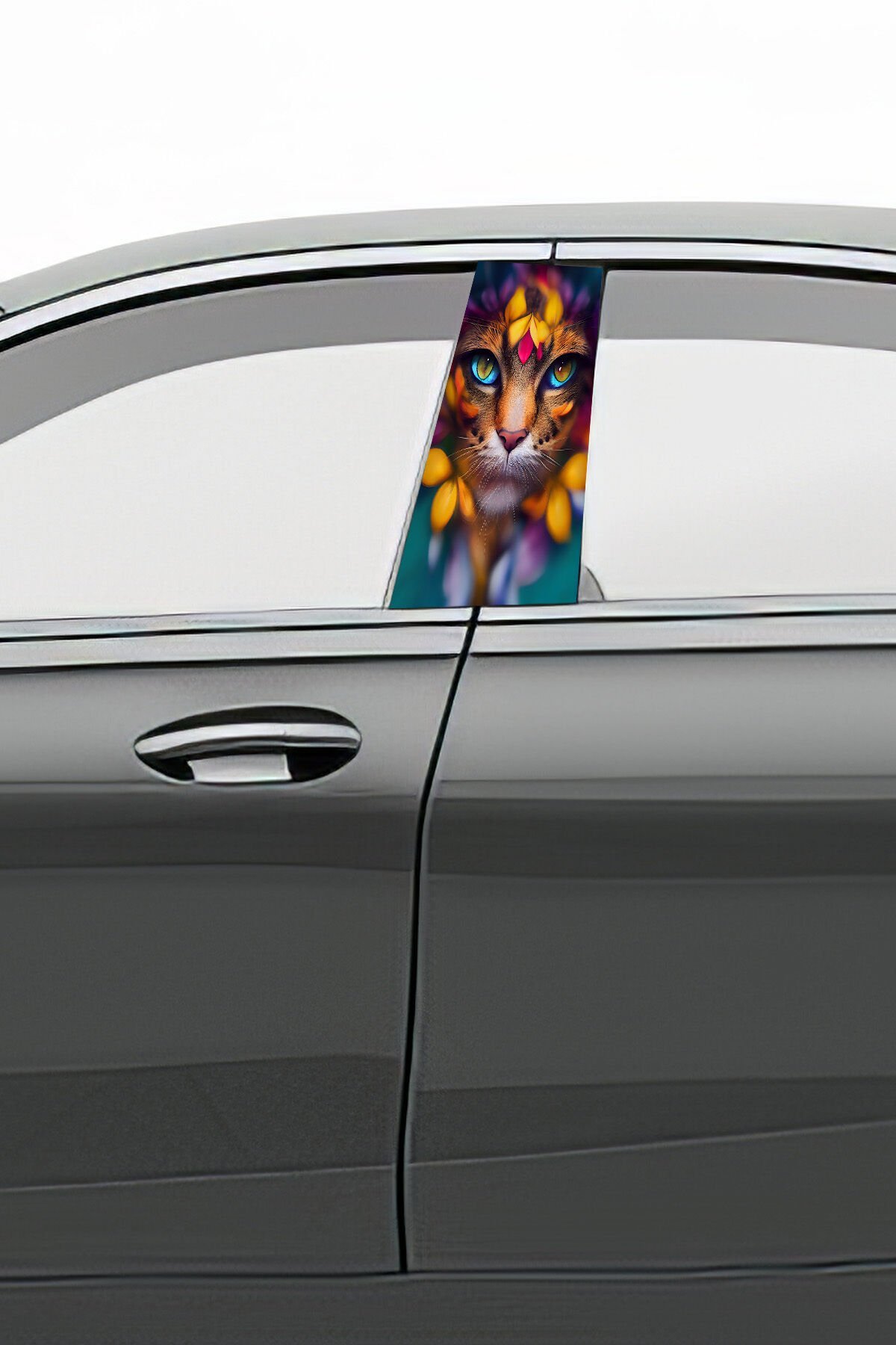 Araç Kapı Uyumlu  Direk Kaplama Folyosu Desenli (Sağ Sol Takım) (2 Adet) - 22x50 Cm