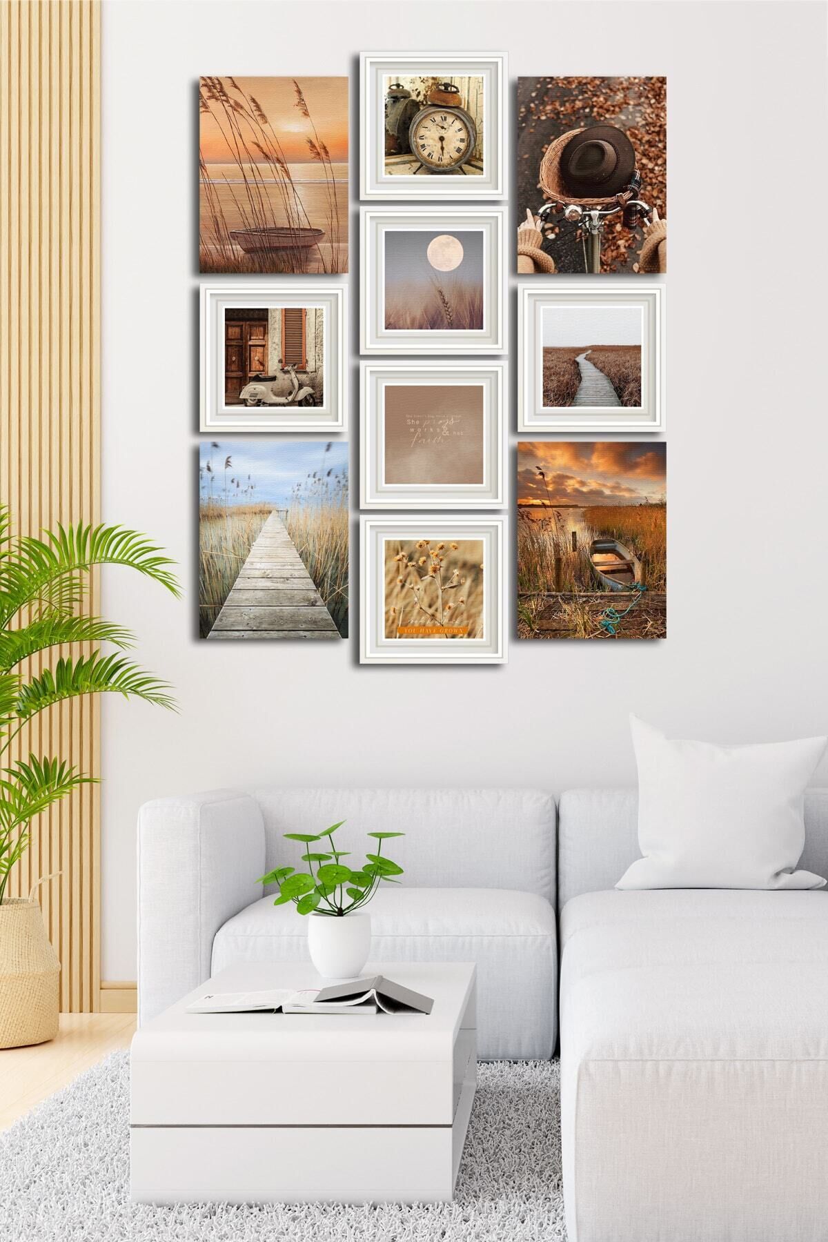 10 Parçalı Çerçeve Görünümlü Mdf Tablo Seti Flm021