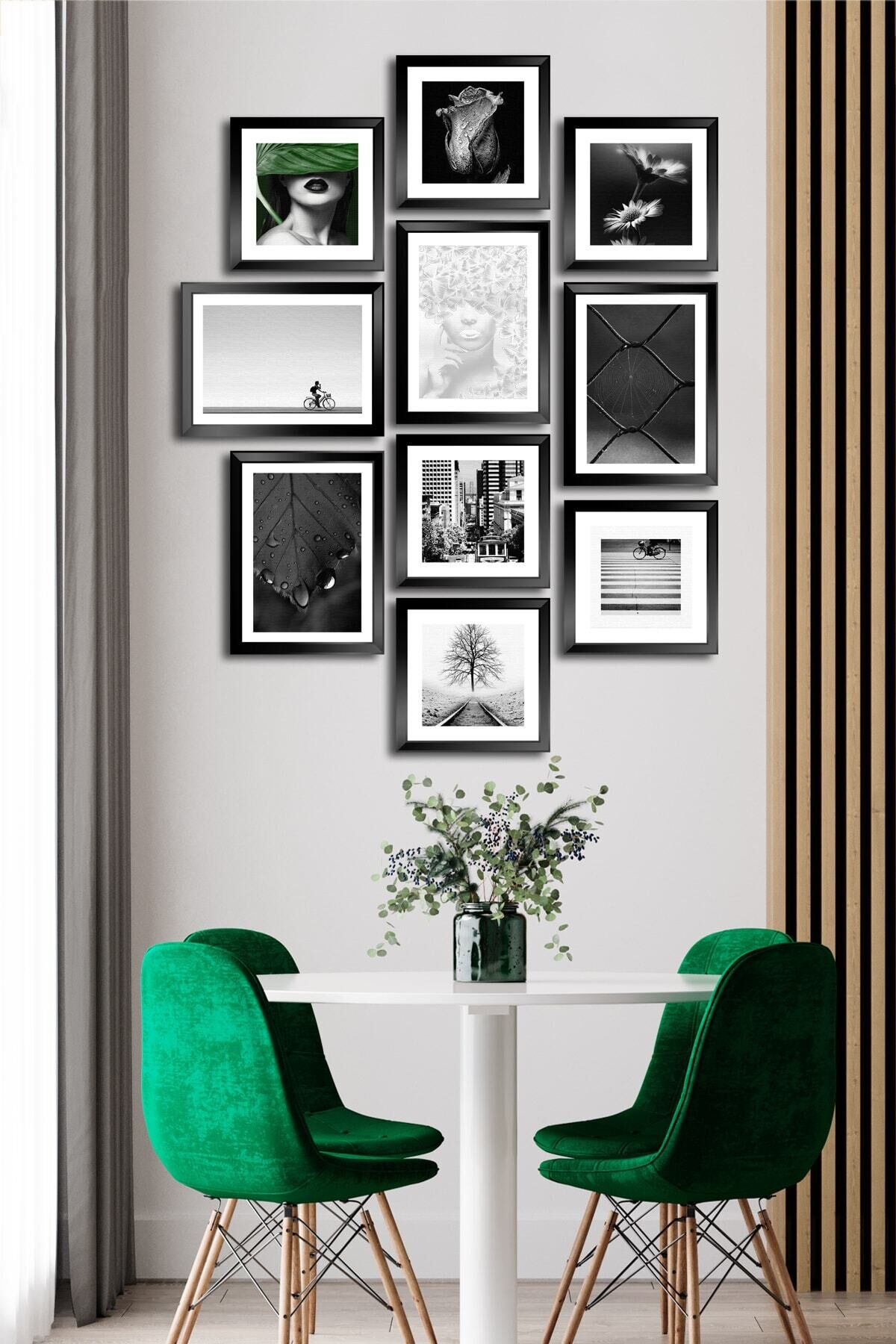 10 Parçalı Çerçeve Görünümlü Mdf Tablo Seti Flm078