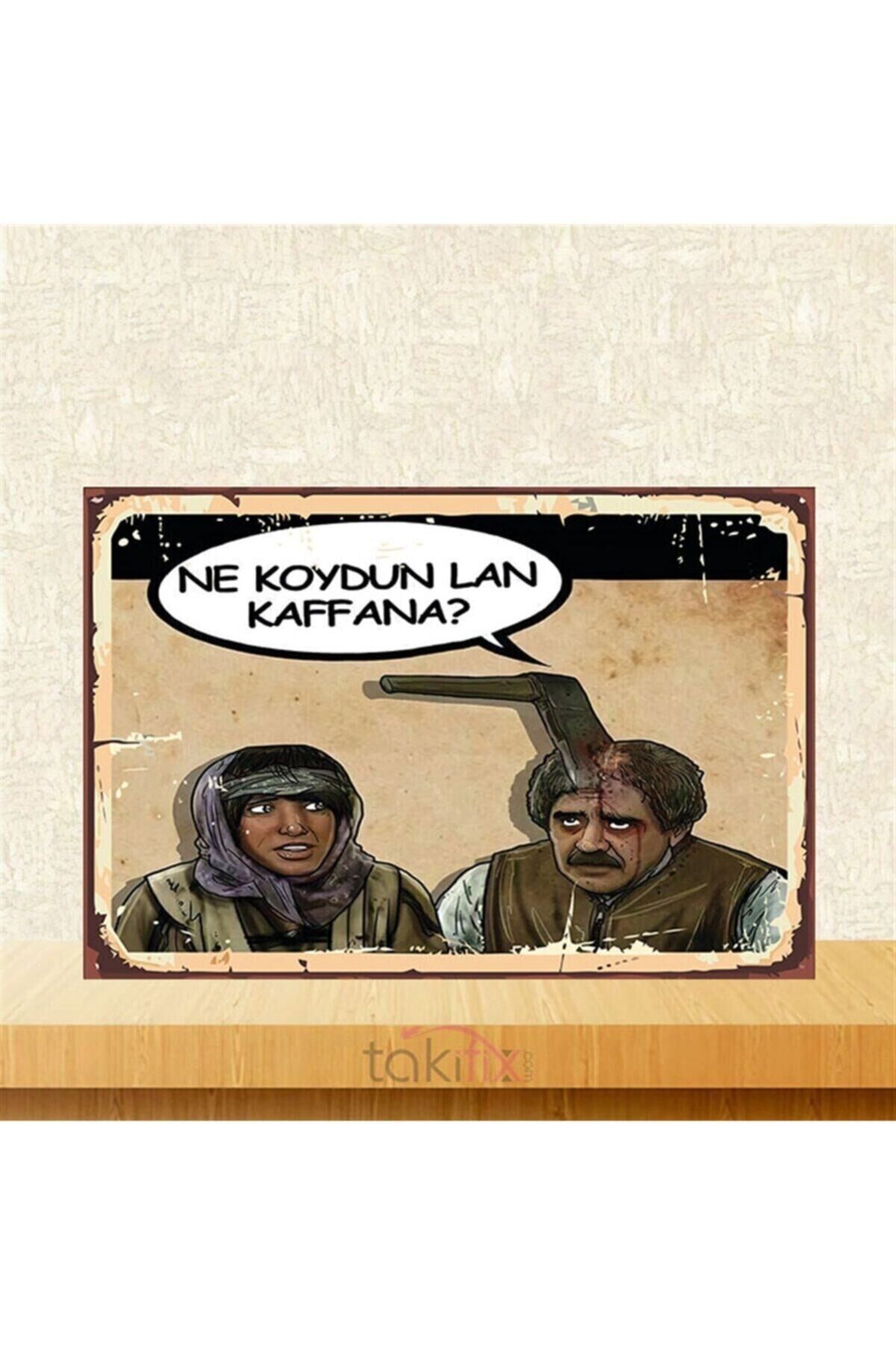 Ne Koydun Lan Kaffana? Levent Kırca 20-30 Cm Retro Ahşap Poster