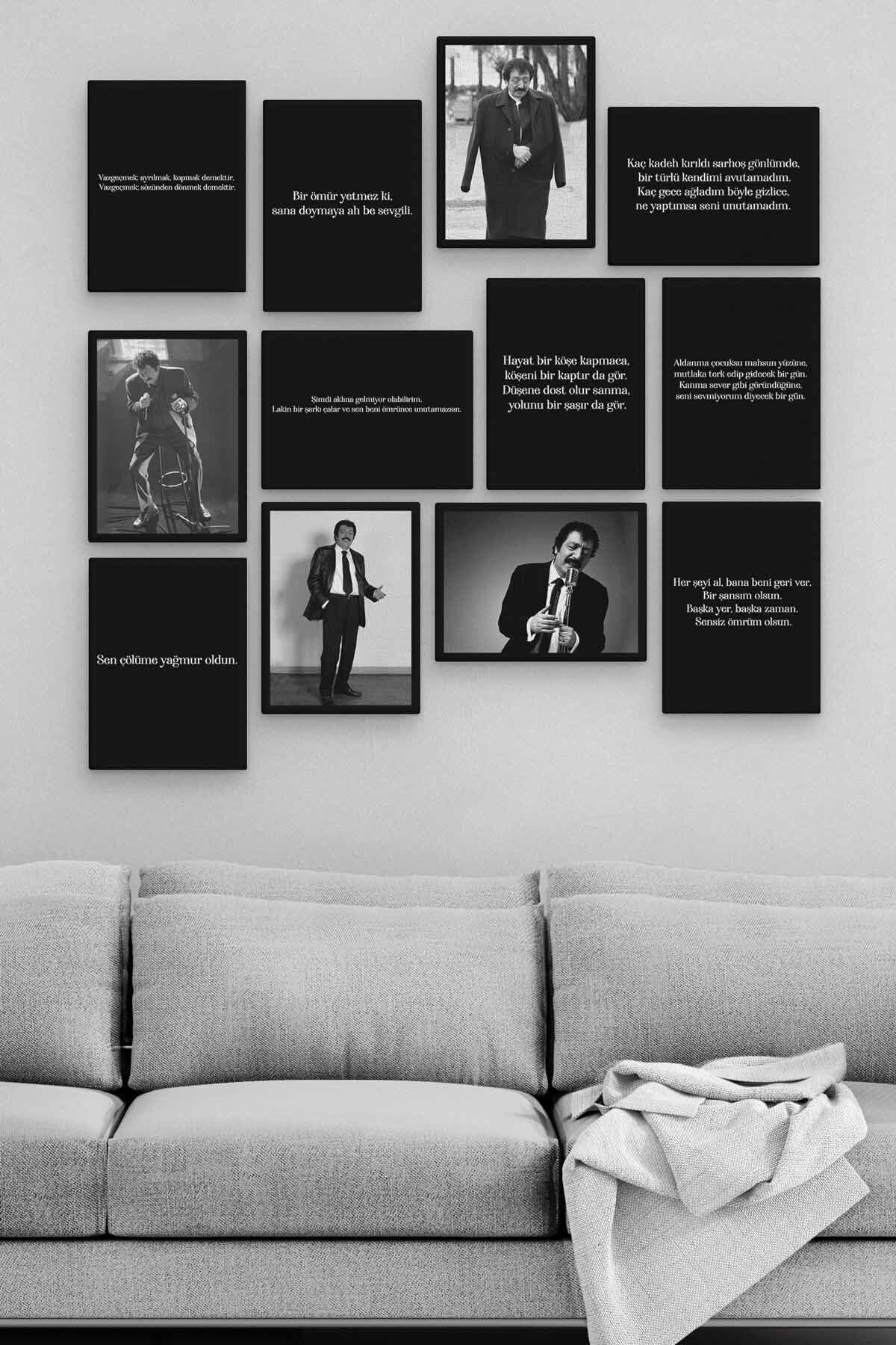 Müslüm Gürses 12 Parça Ahşap Mdf Tablo Tgtb1282