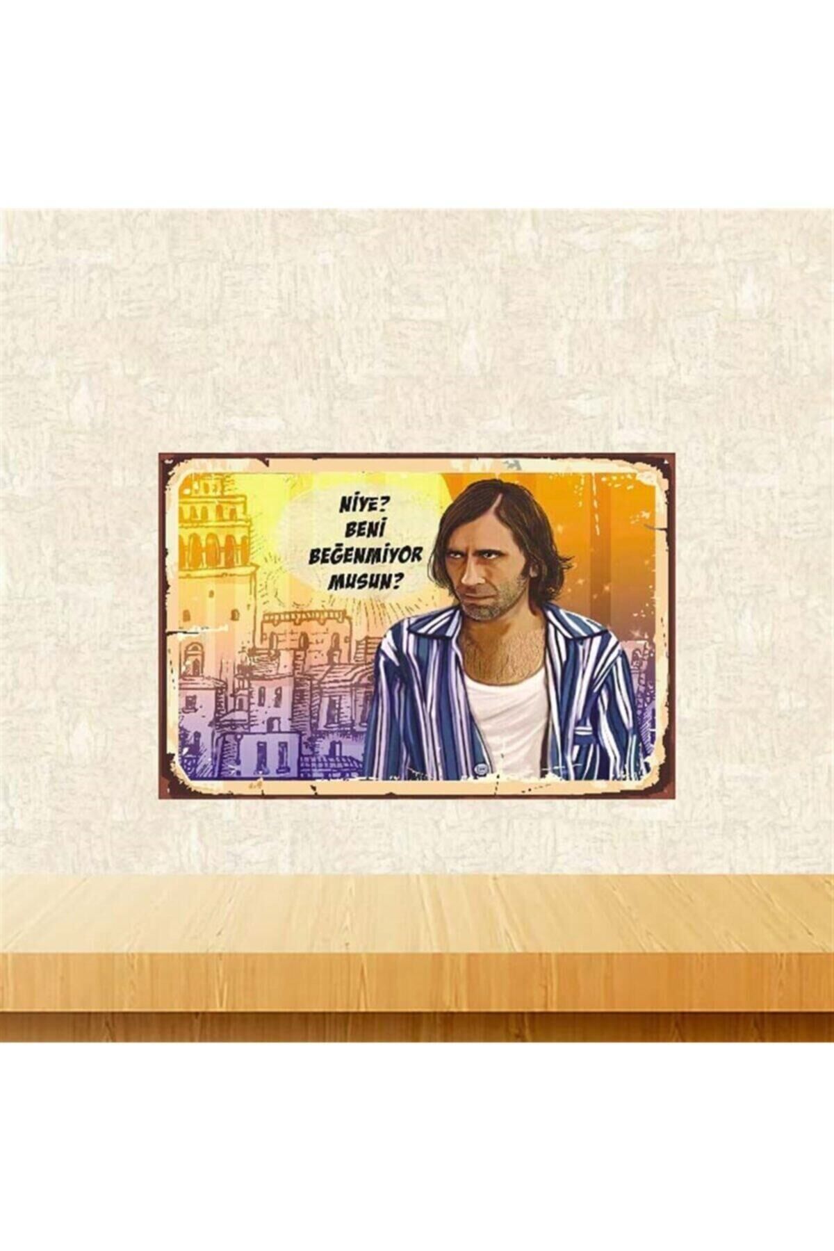 Gaffur Niye? Beni Beğenmiyor Musun Retro Ahşap Poster 20-30 cm