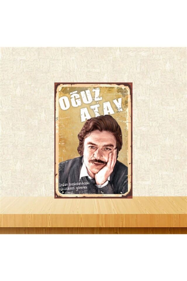 Oğuz Atay Insan Başkalarındaki 20-30 Cm Retro Ahşap Tablo Tkfx4718