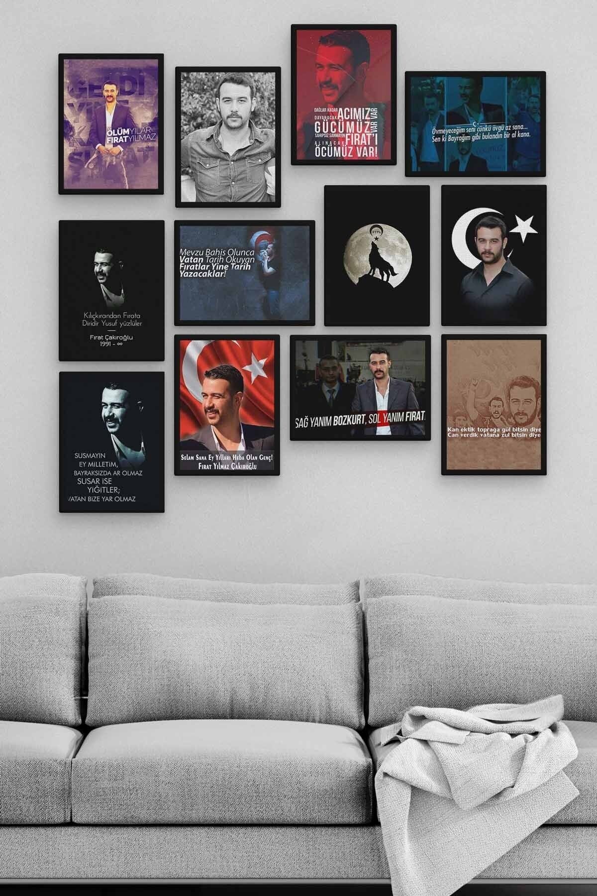 Fırat Yılmaz Çakıroğlu 12 Parça Ahşap Mdf Tablo Zlltb286