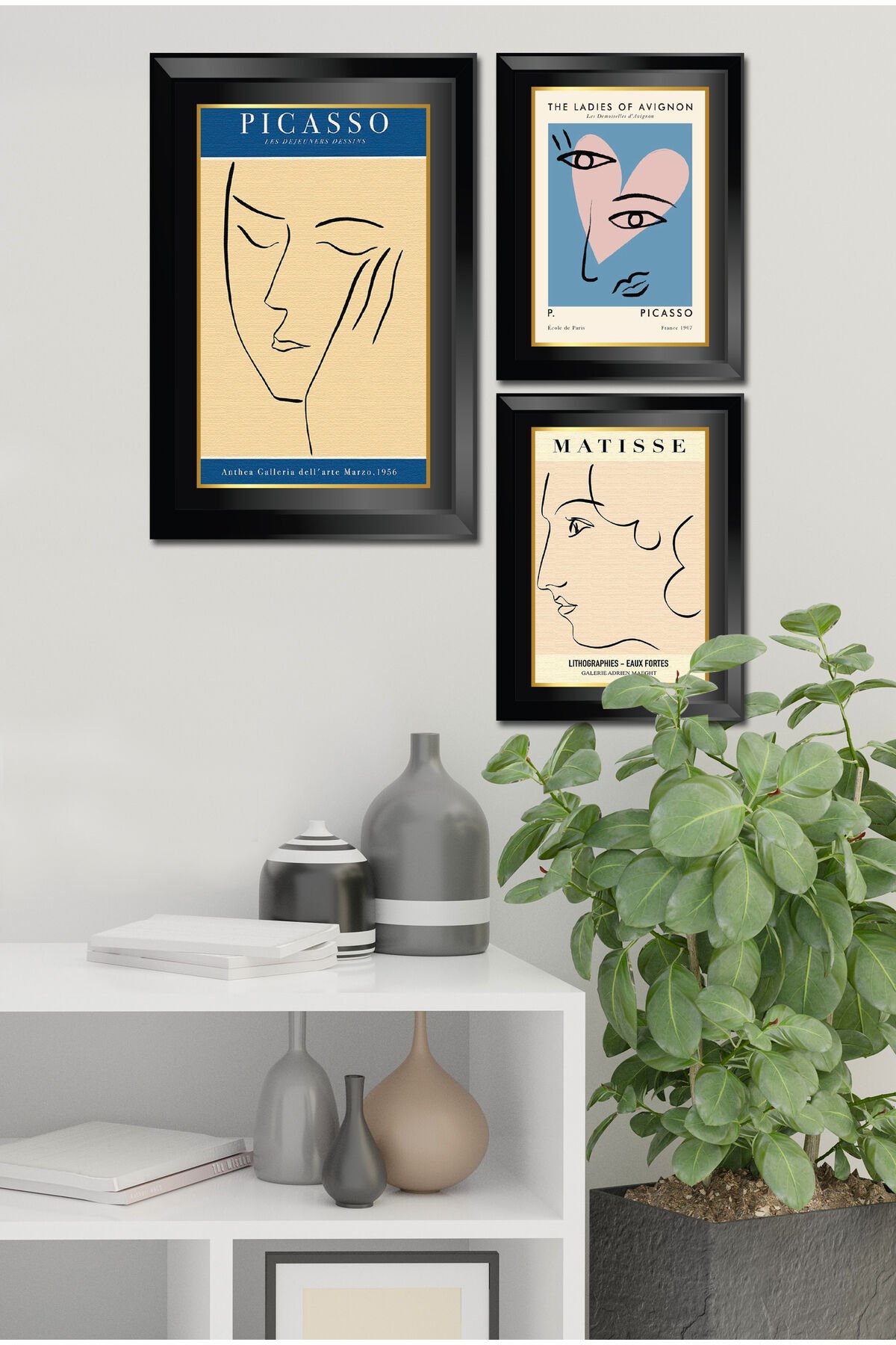 Parçalı Çerçeve Görünümlü Mdf Tablo Seti DNS