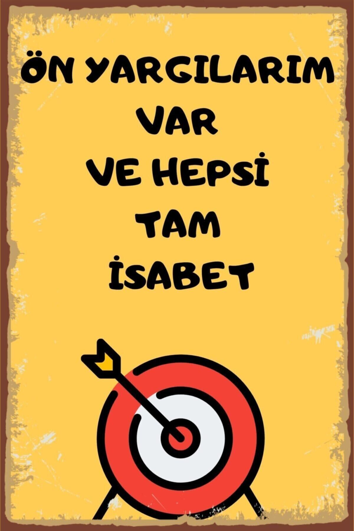 Duvar Yazıları Ön Yargılarım Retro Ahşap Poster