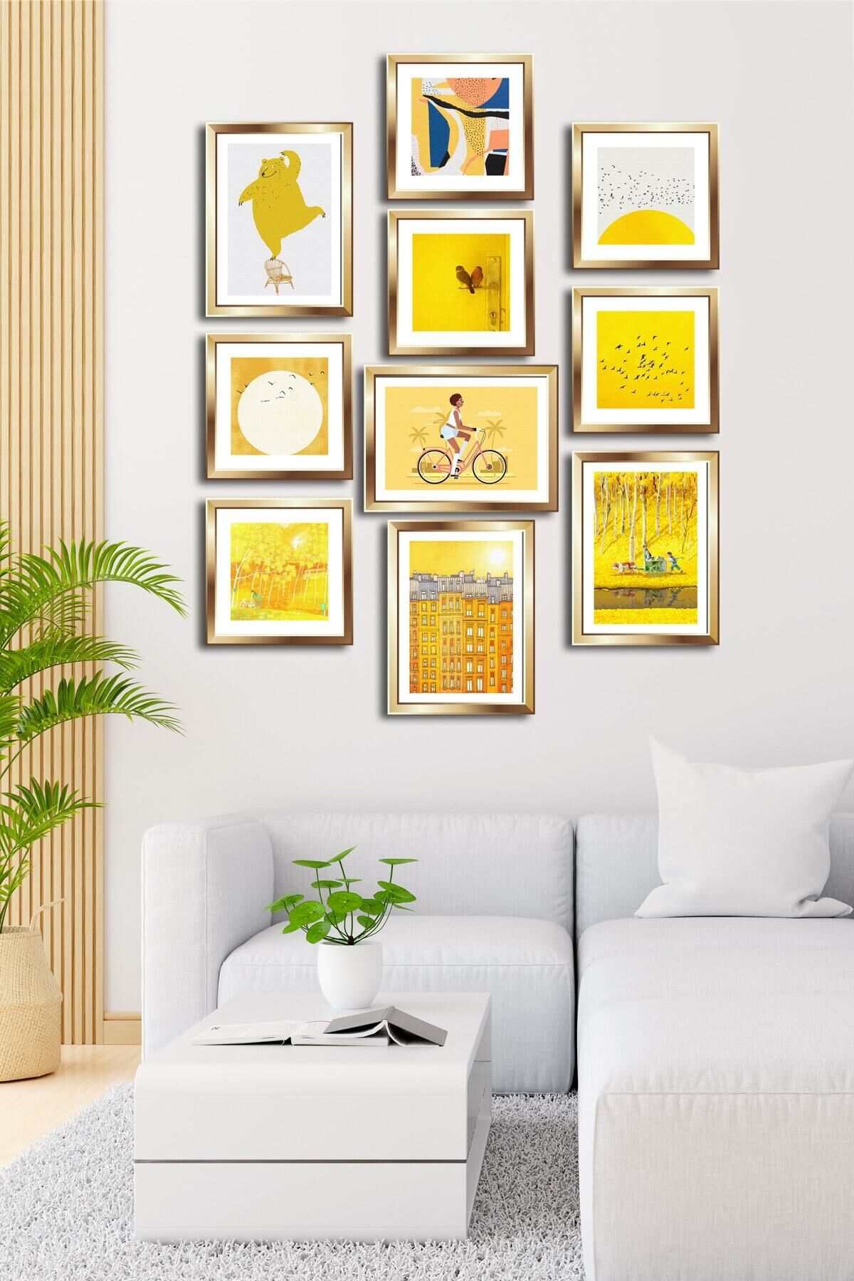 10 Parçalı Çerçeve Görünümlü Mdf Tablo Seti Flm113