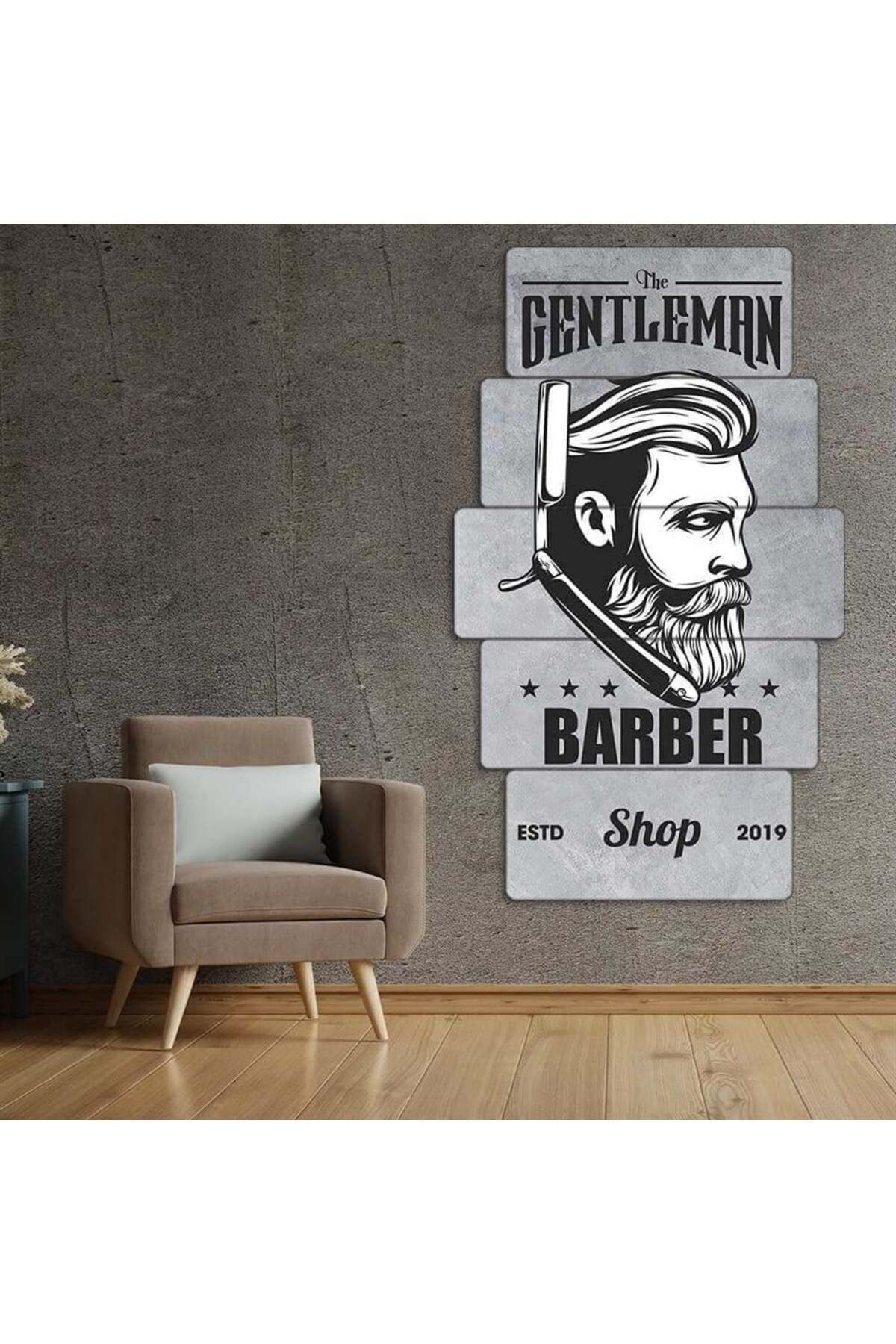 Beyefendi Tıraşı - 5 Parçalı Berber Tablo