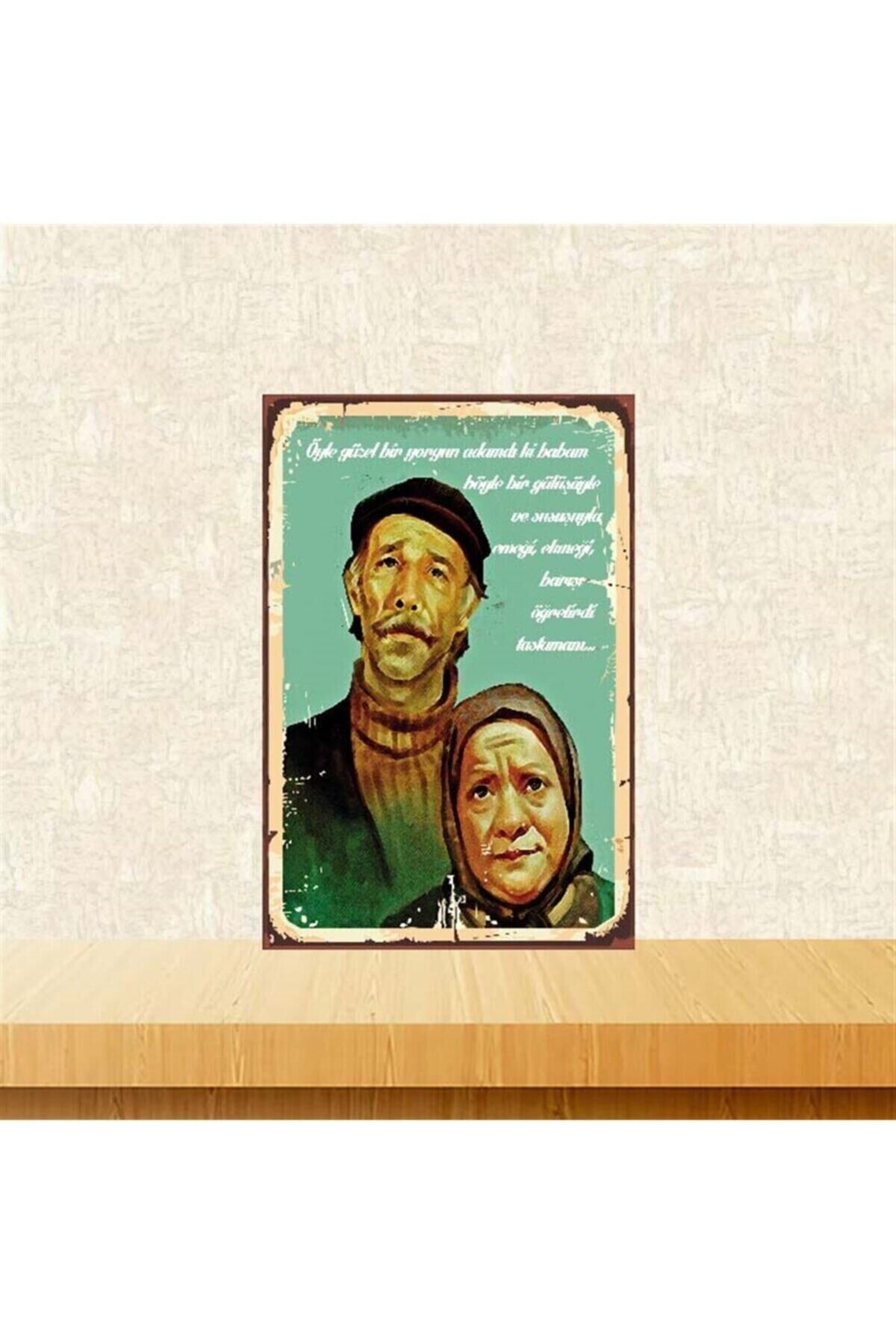 Adile Naşit Münir Özkul 20-30 Cm Retro Ahşap Poster