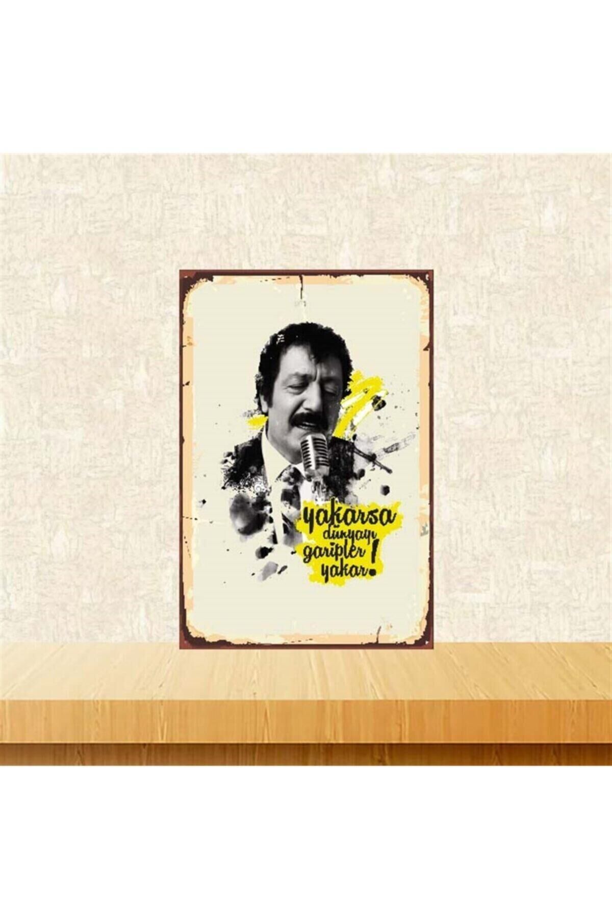 Müslüm Gürses Garipler Yakar Retro Ahşap Poster