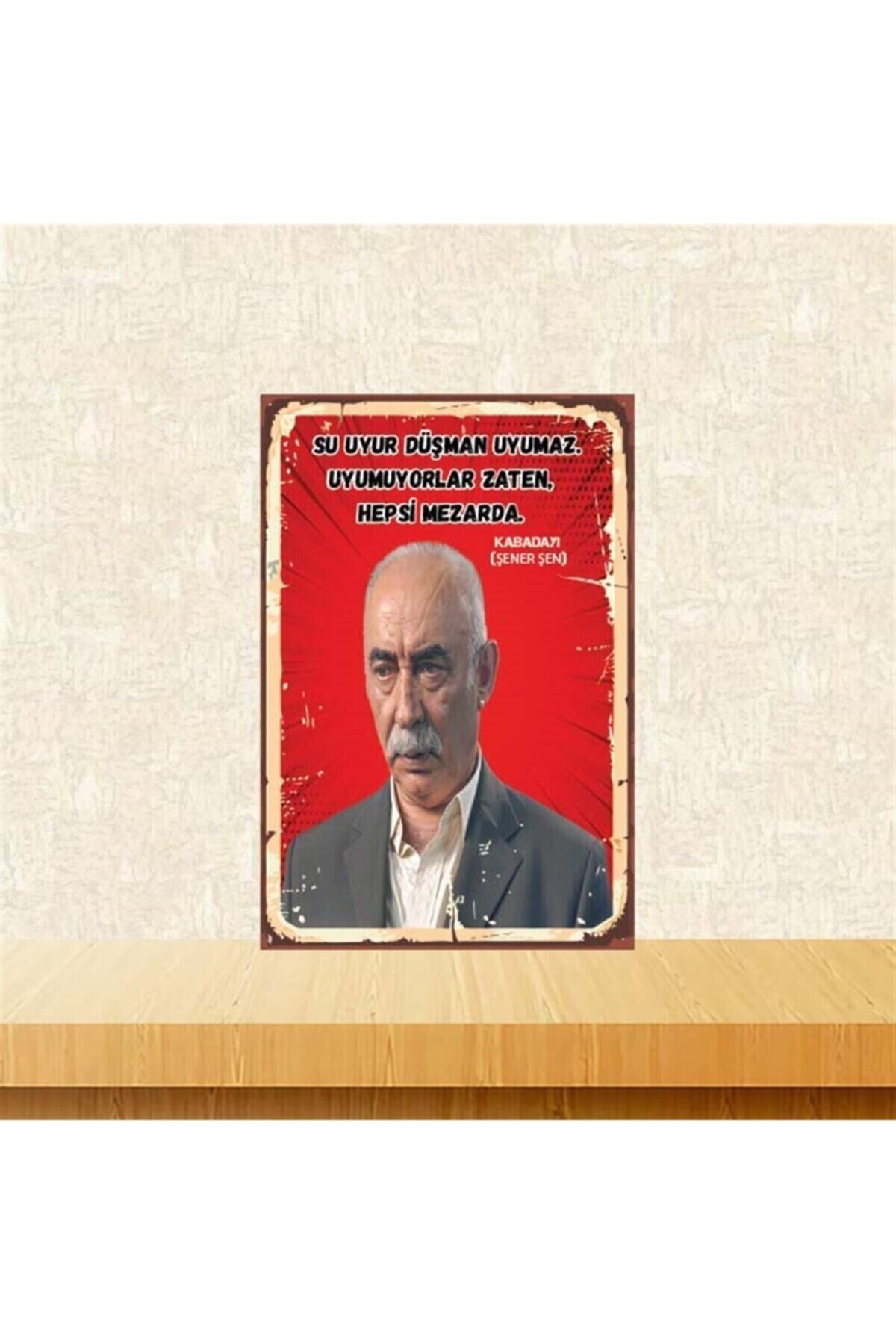 Uyumuyorlar Zaten Kabadayı 20-30 cm Retro Ahşap Poster Tkfx4305