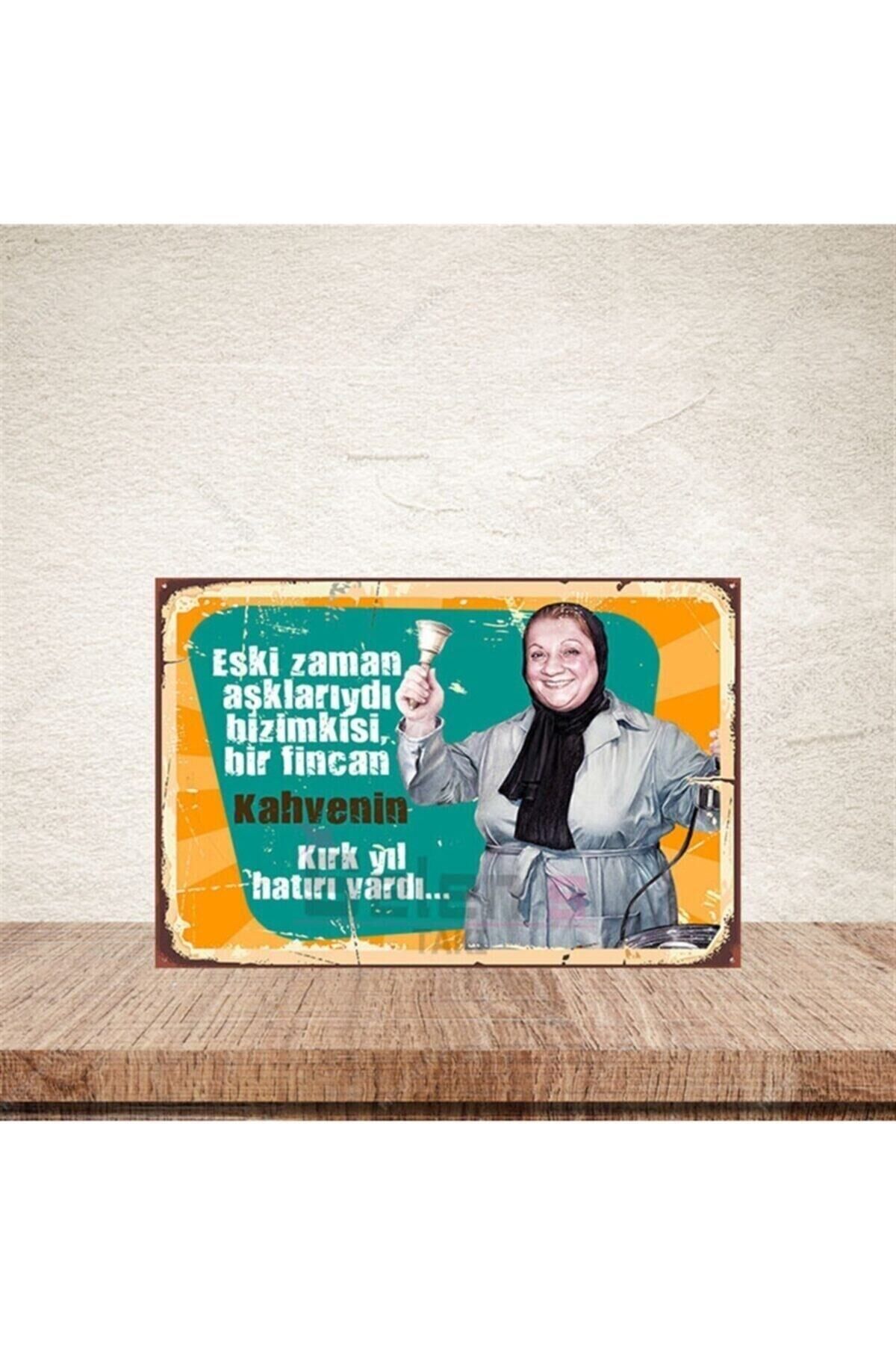 Eski Zaman Aşklarıydı Bizimkisi Adile Naşit 20-30 Cm Retro Ahşap Poster