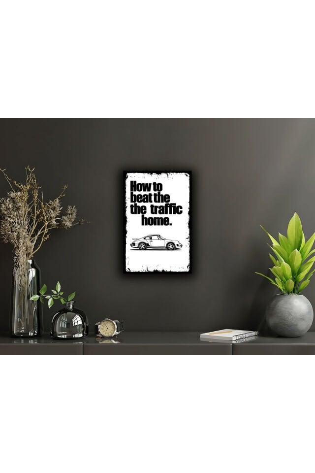 Araba Retro Ahşap Dekorasyon Poster, Tablo (20x30) cm