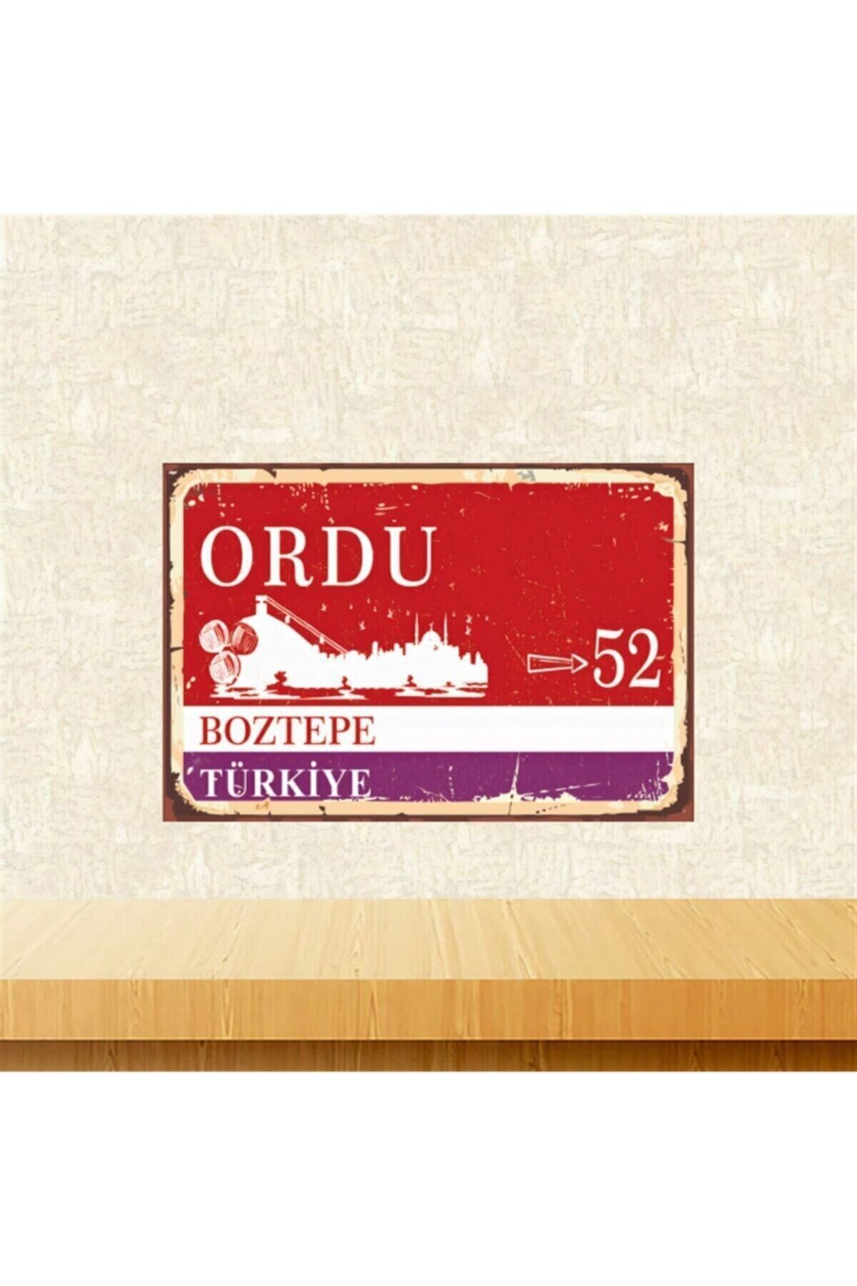 Ordu Boztepe Retro Ahşap Tablo Tkfx5784
