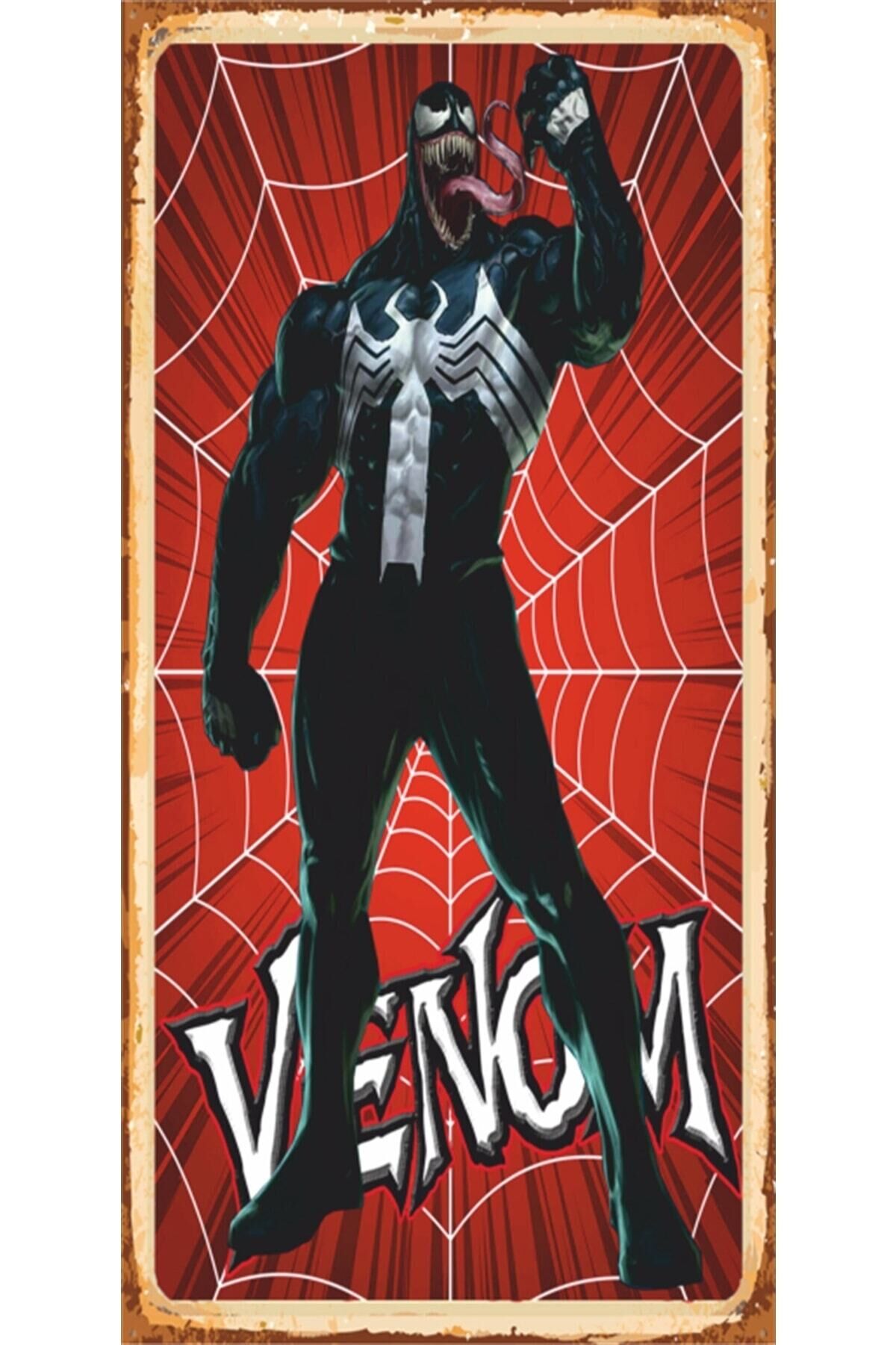 Venom Süper Kahramanlar Mini Retro Ahşap Poster
